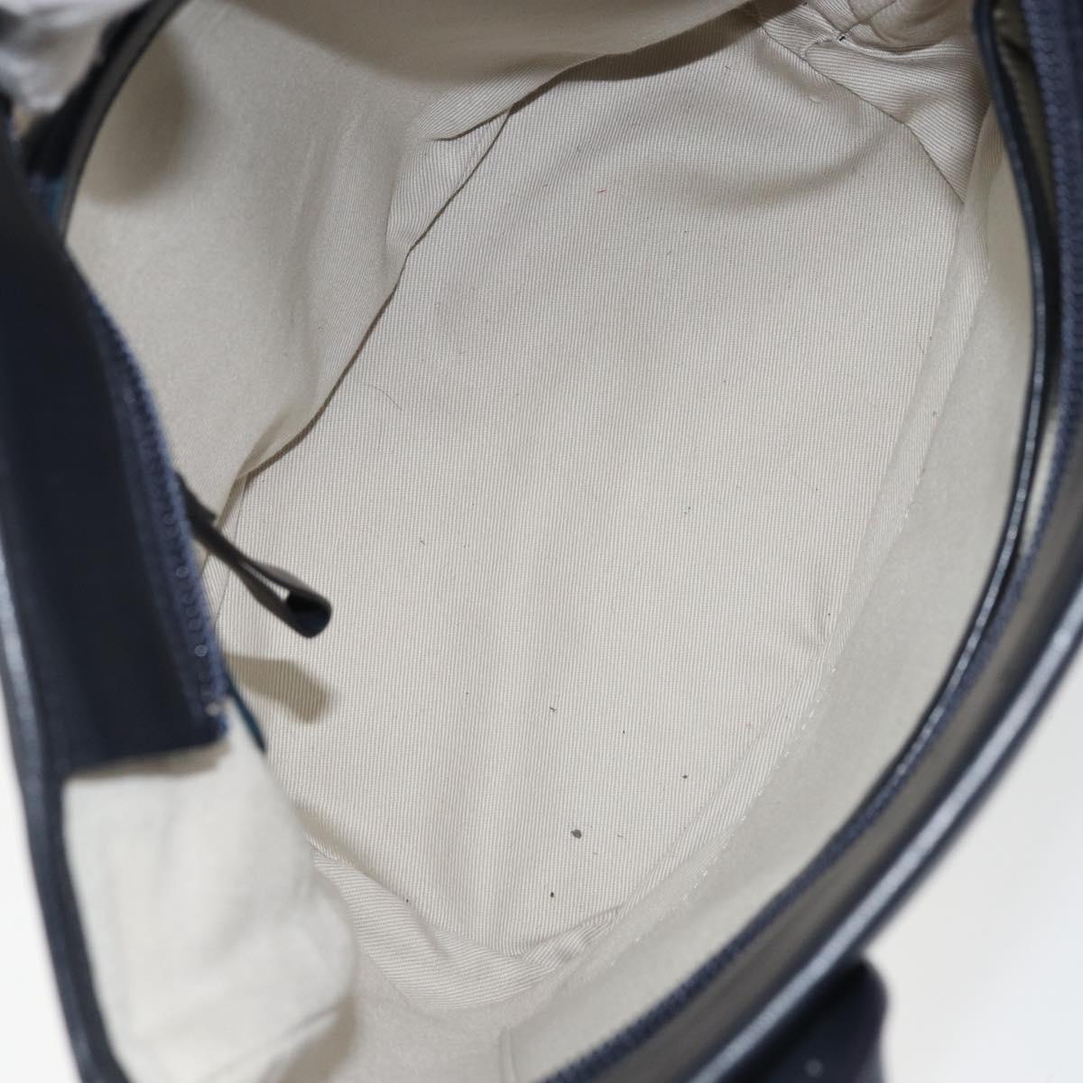 BURBERRY Blue Label Tote Bag Canvas Leather White Silver Auth am9464