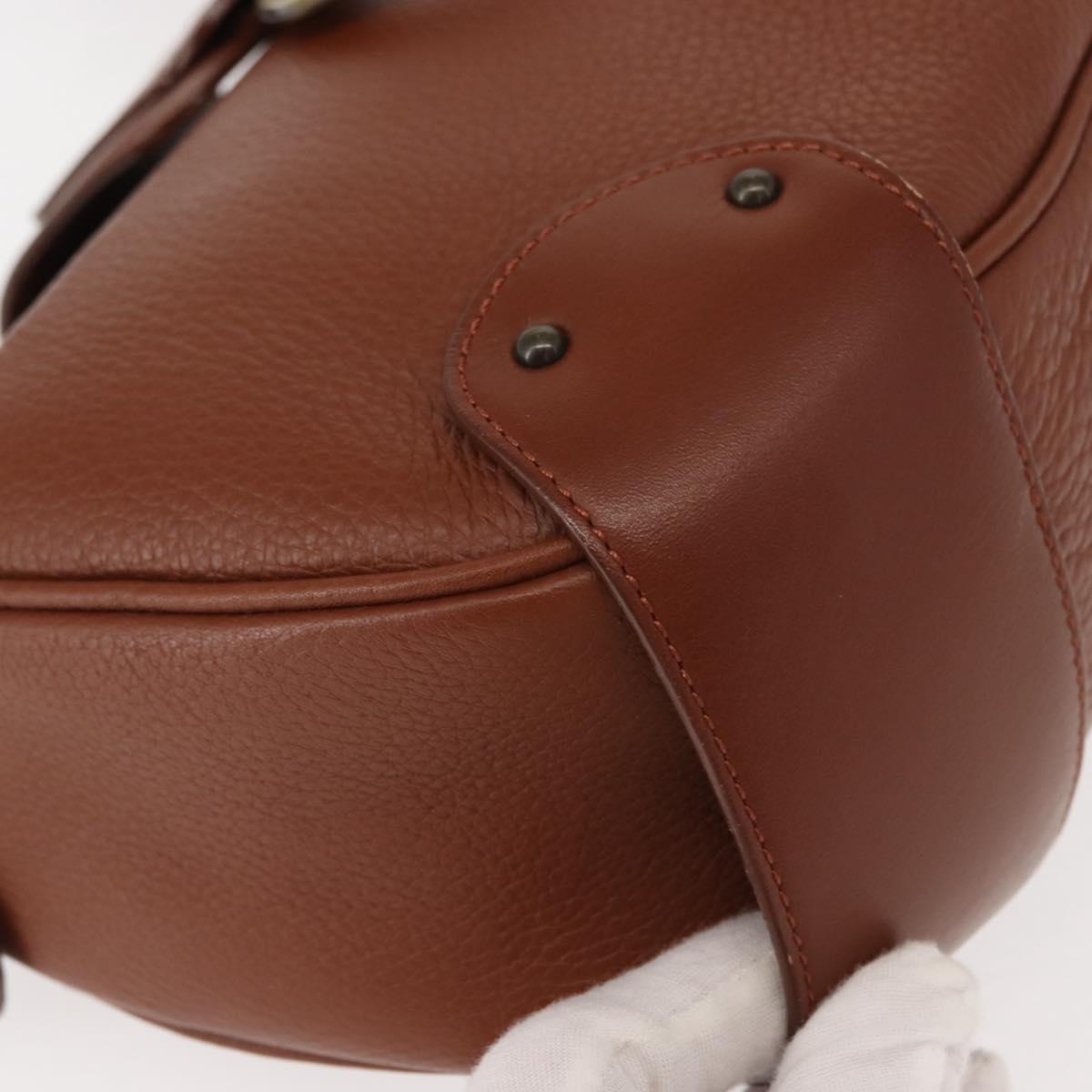 Chloe Shoulder Bag Leather Brown Gold Auth am9467V