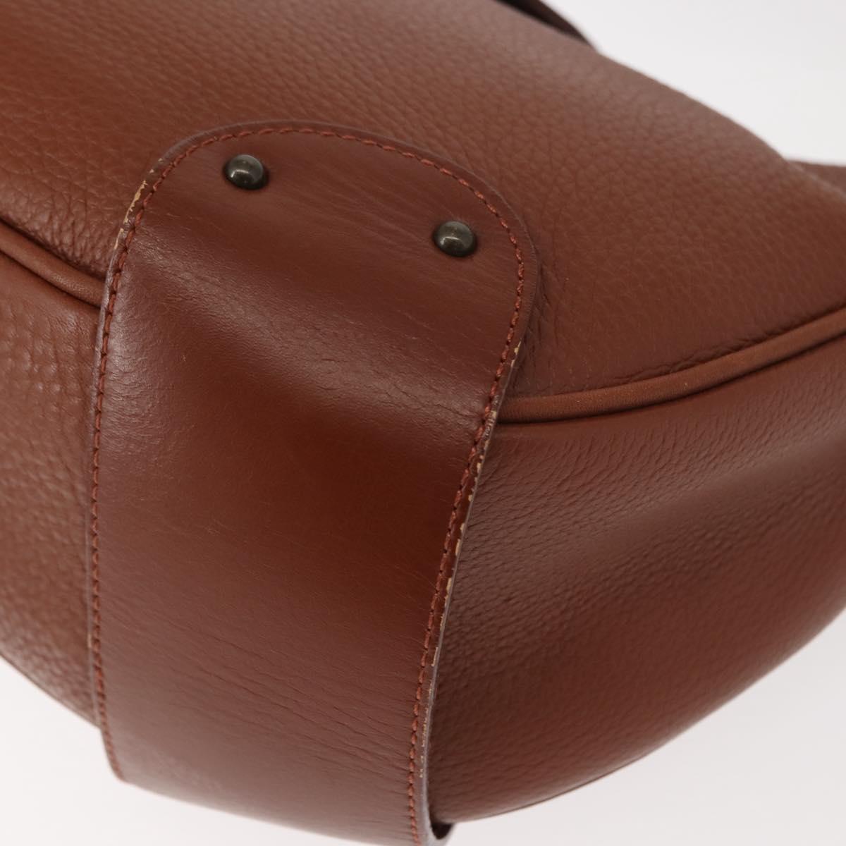 Chloe Shoulder Bag Leather Brown Gold Auth am9467V