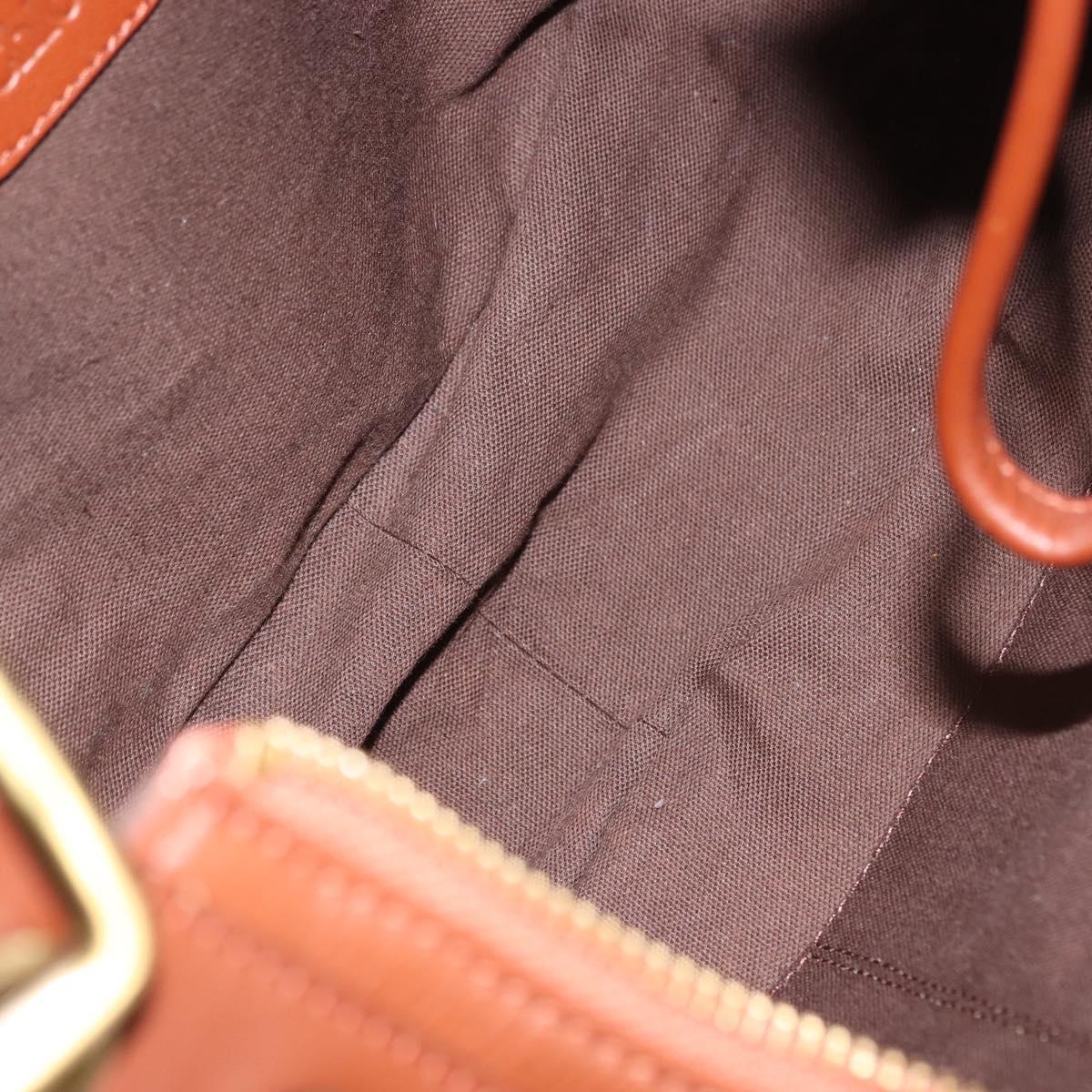 Chloe Shoulder Bag Leather Brown Gold Auth am9467V