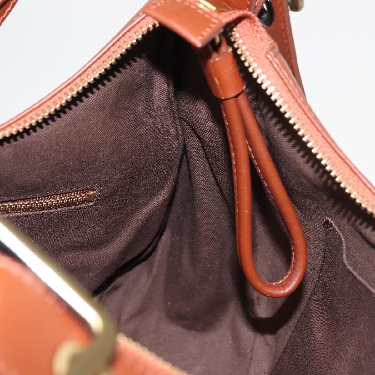 Chloe Shoulder Bag Leather Brown Gold Auth am9467V