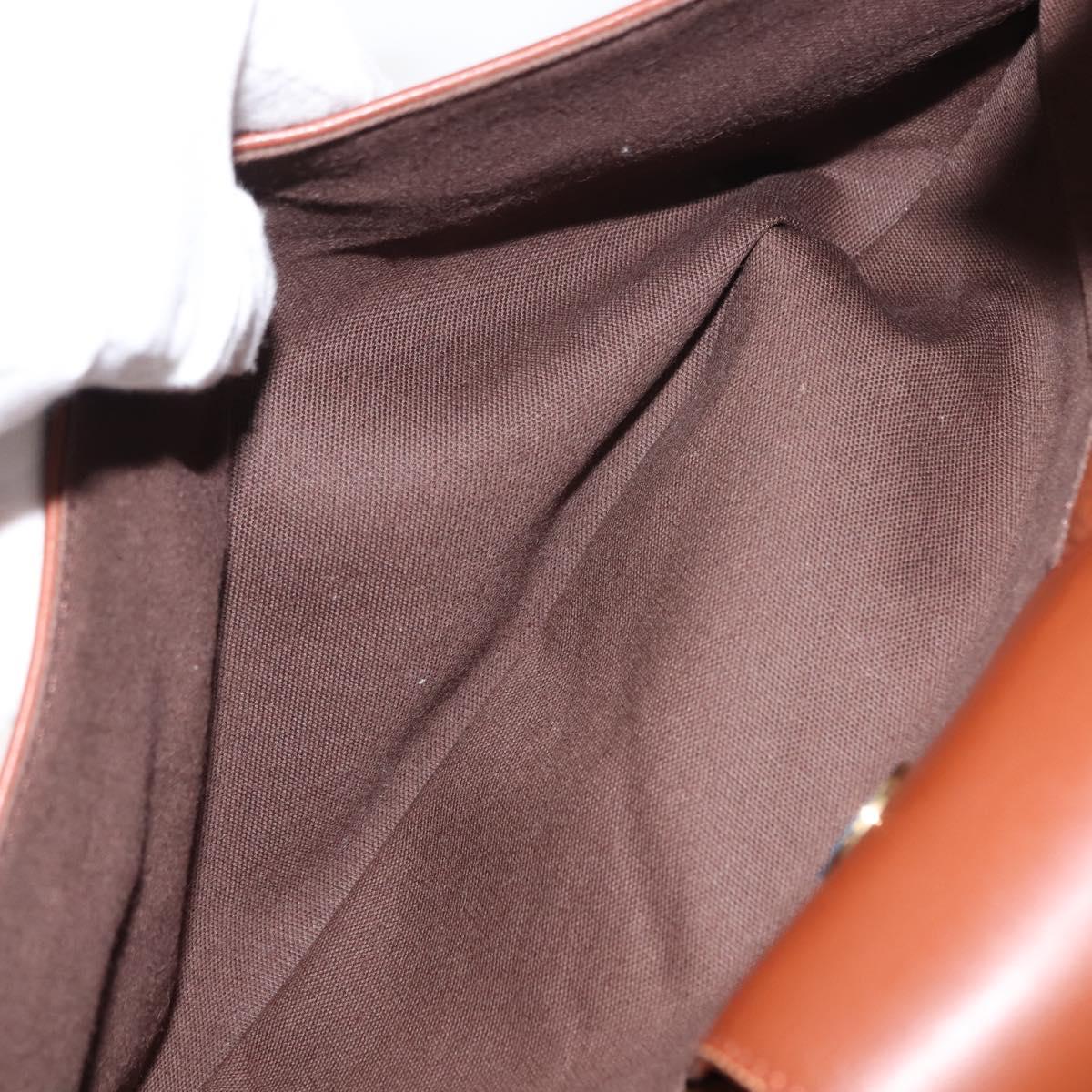 Chloe Shoulder Bag Leather Brown Gold Auth am9467V