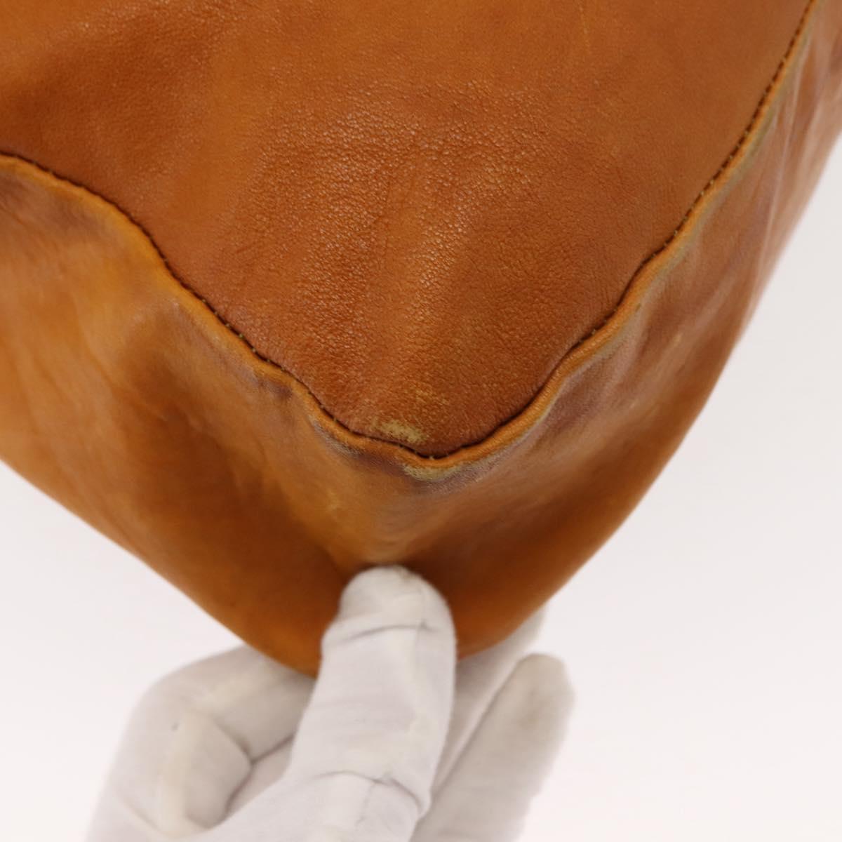 Chloe Saskia Hand Bag Leather 2way Brown Gold Auth am9472