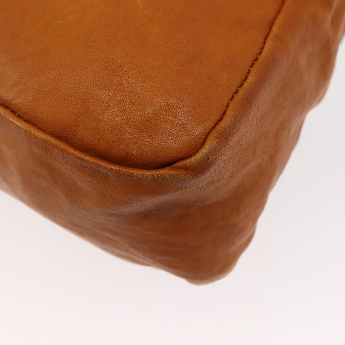 Chloe Saskia Hand Bag Leather 2way Brown Gold Auth am9472