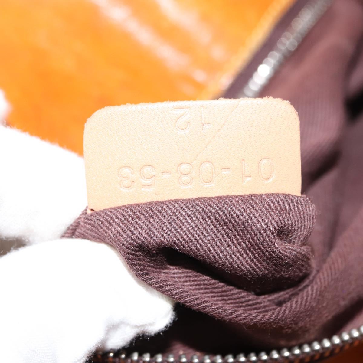 Chloe Saskia Hand Bag Leather 2way Brown Gold Auth am9472