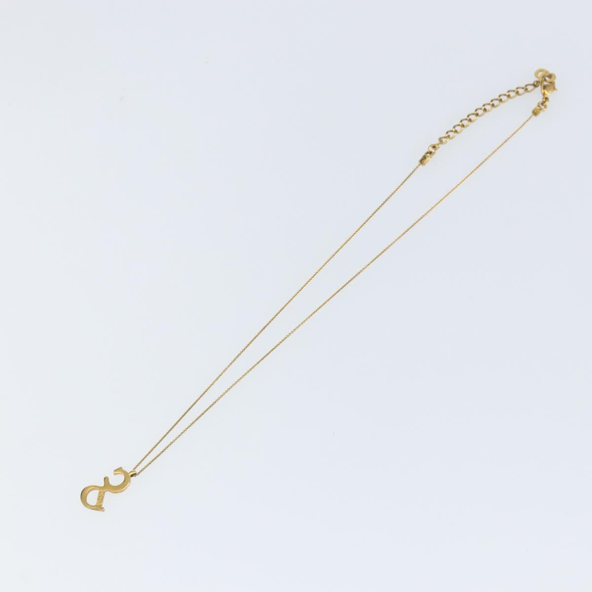 Christian Dior Chain Necklace metal Gold Tone Auth am9483