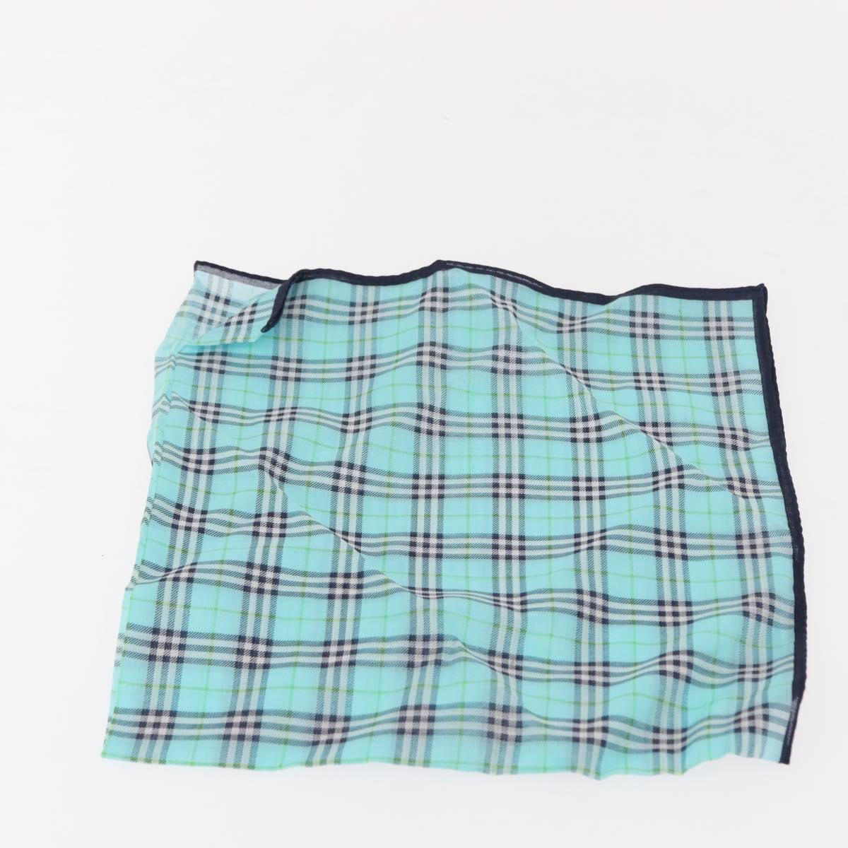 BURBERRY Nova Check Handkerchief Pouch Canvas 2Set Light Blue Silver Auth am9484