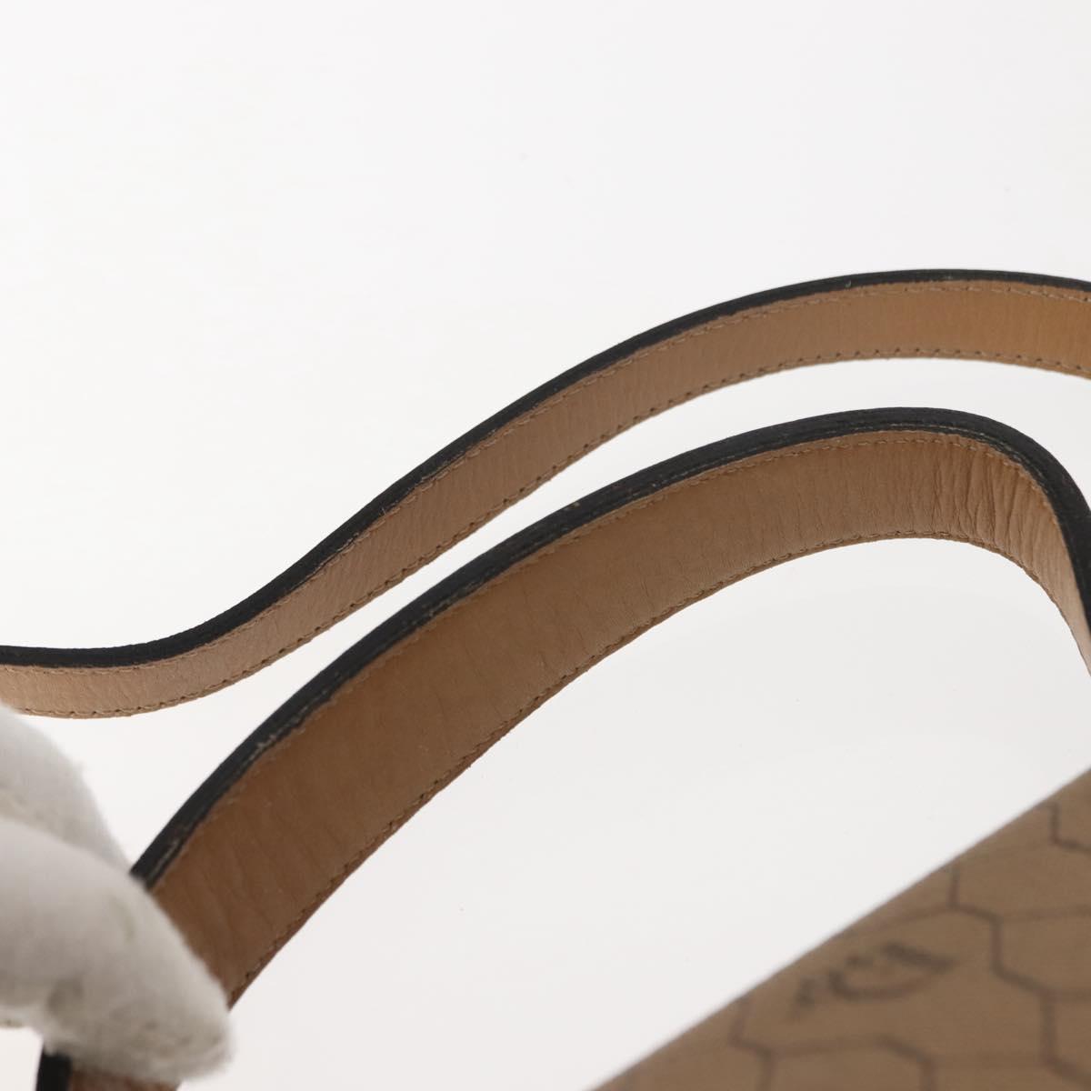 Christian Dior Honeycomb Canvas Hand Bag PVC Leather 2way Beige Gold Auth am9485