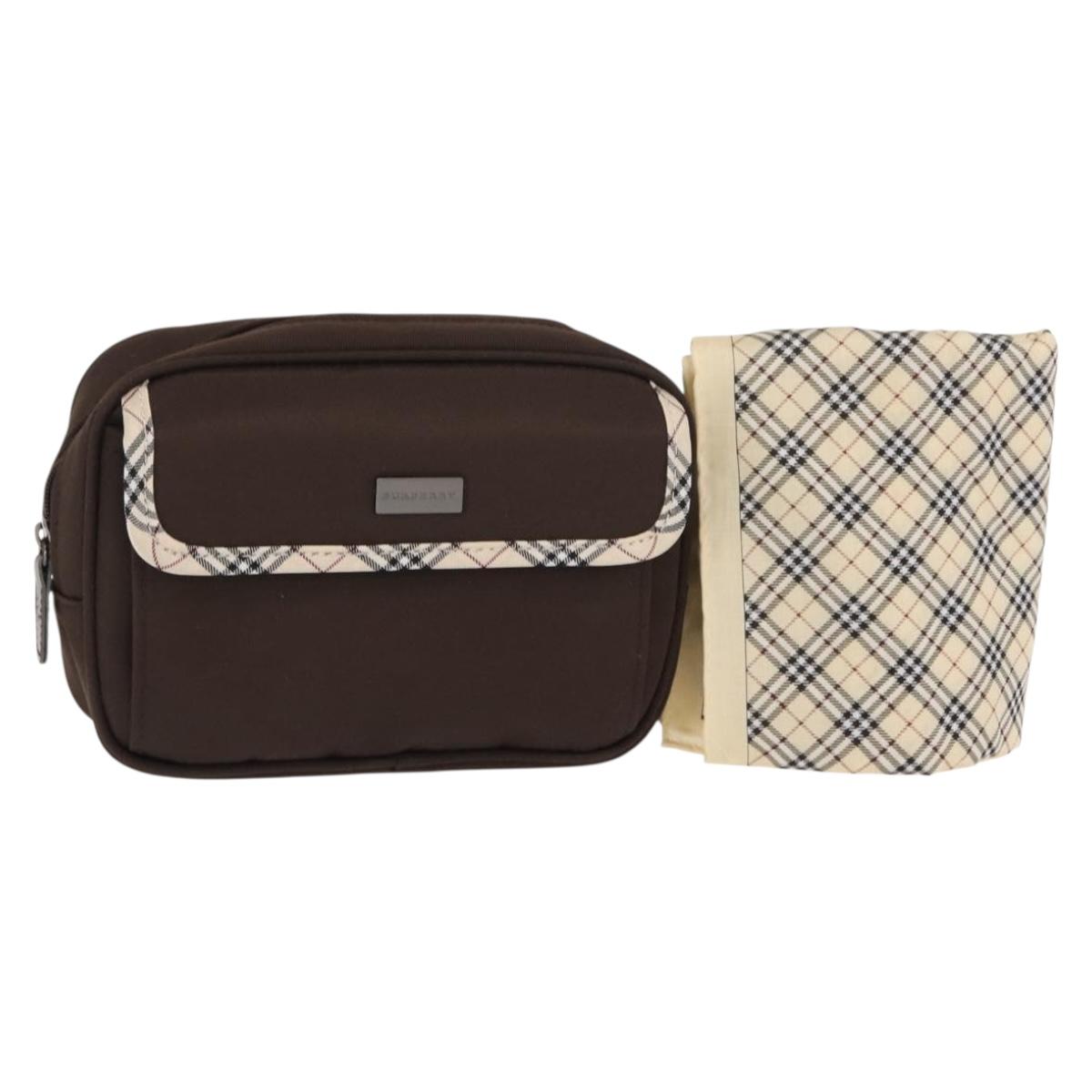 BURBERRY Nova Check Handkerchief Pouch Canvas 2Set Brown Beige Auth am9497