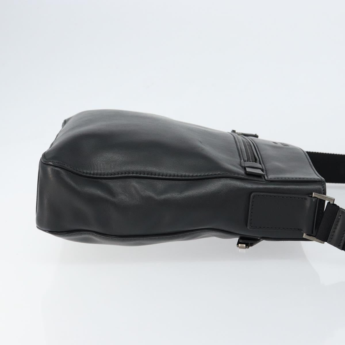 PRADA Shoulder Bag Leather Black Auth am9498V