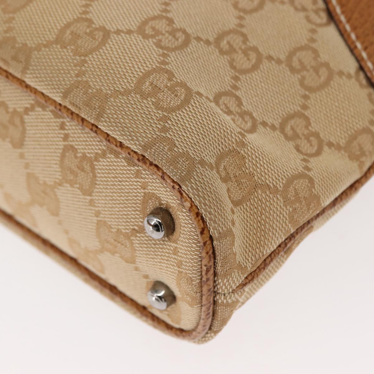 GUCCI GG Canvas Tote Bag Beige Brown 113015 Auth am9499V