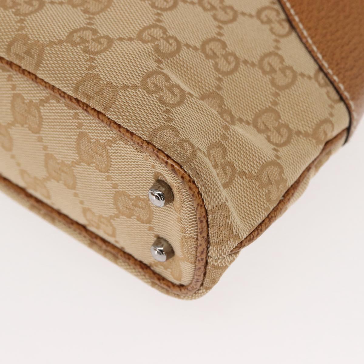 GUCCI GG Canvas Tote Bag Beige Brown 113015 Auth am9499V