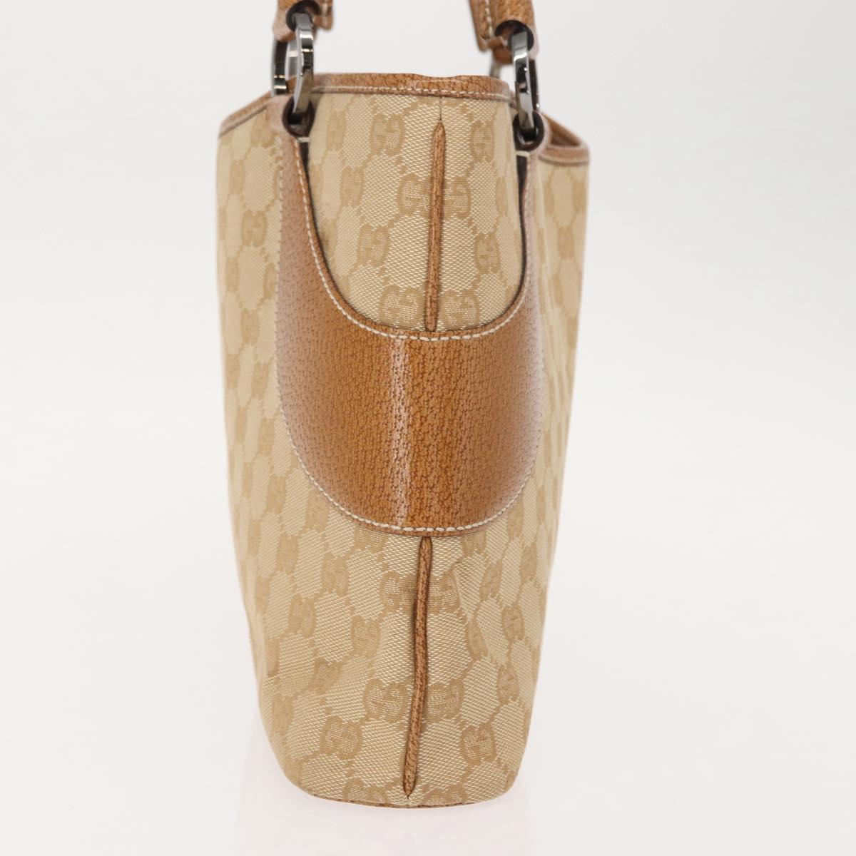 GUCCI GG Canvas Tote Bag Beige Brown 113015 Auth am9499V