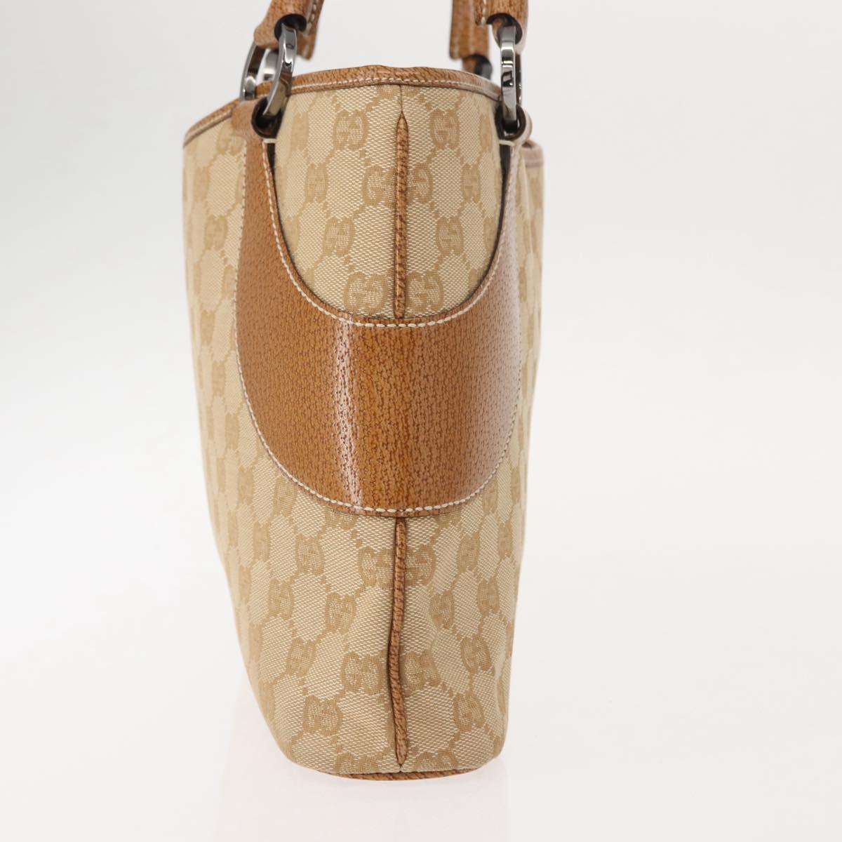 GUCCI GG Canvas Tote Bag Beige Brown 113015 Auth am9499V