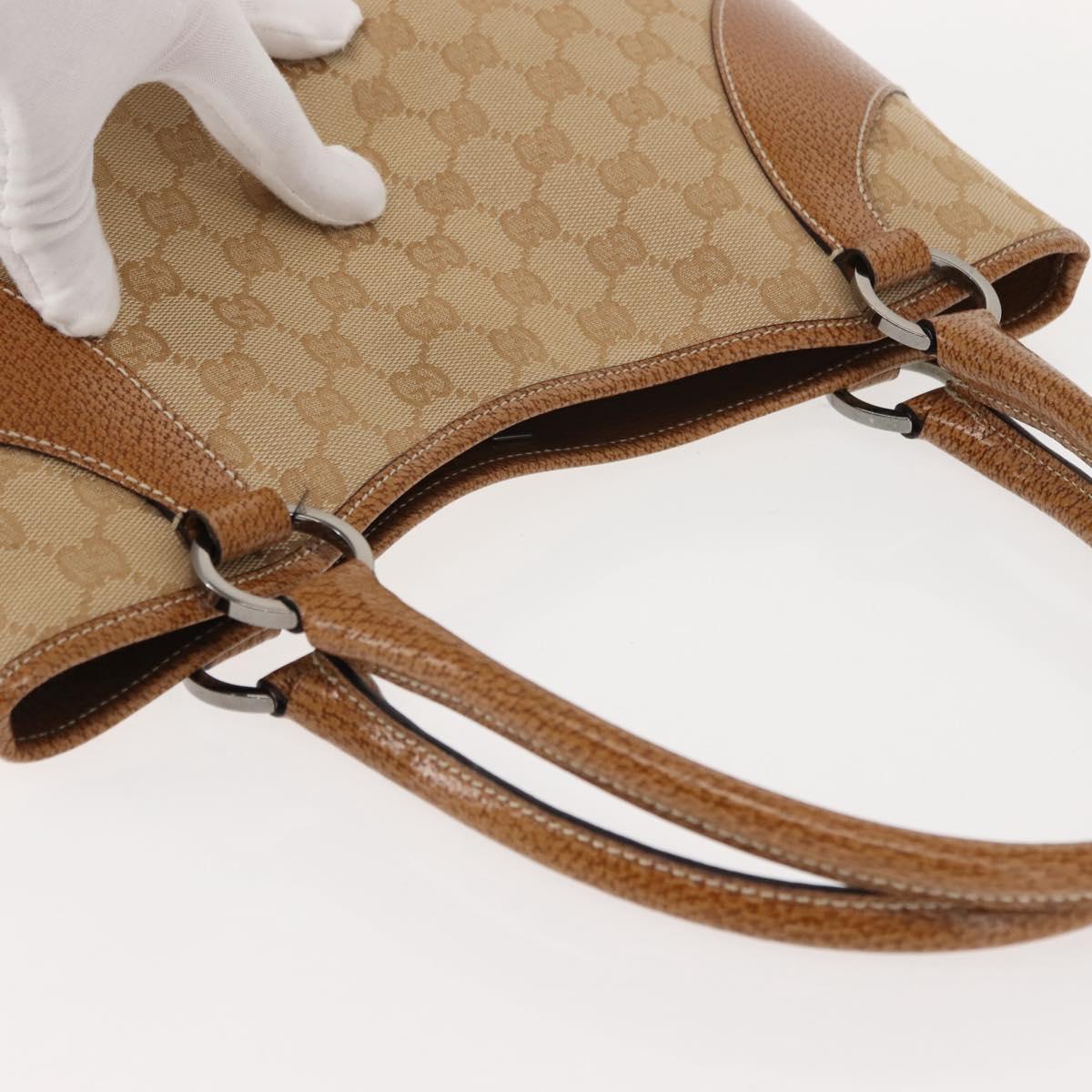 GUCCI GG Canvas Tote Bag Beige Brown 113015 Auth am9499V