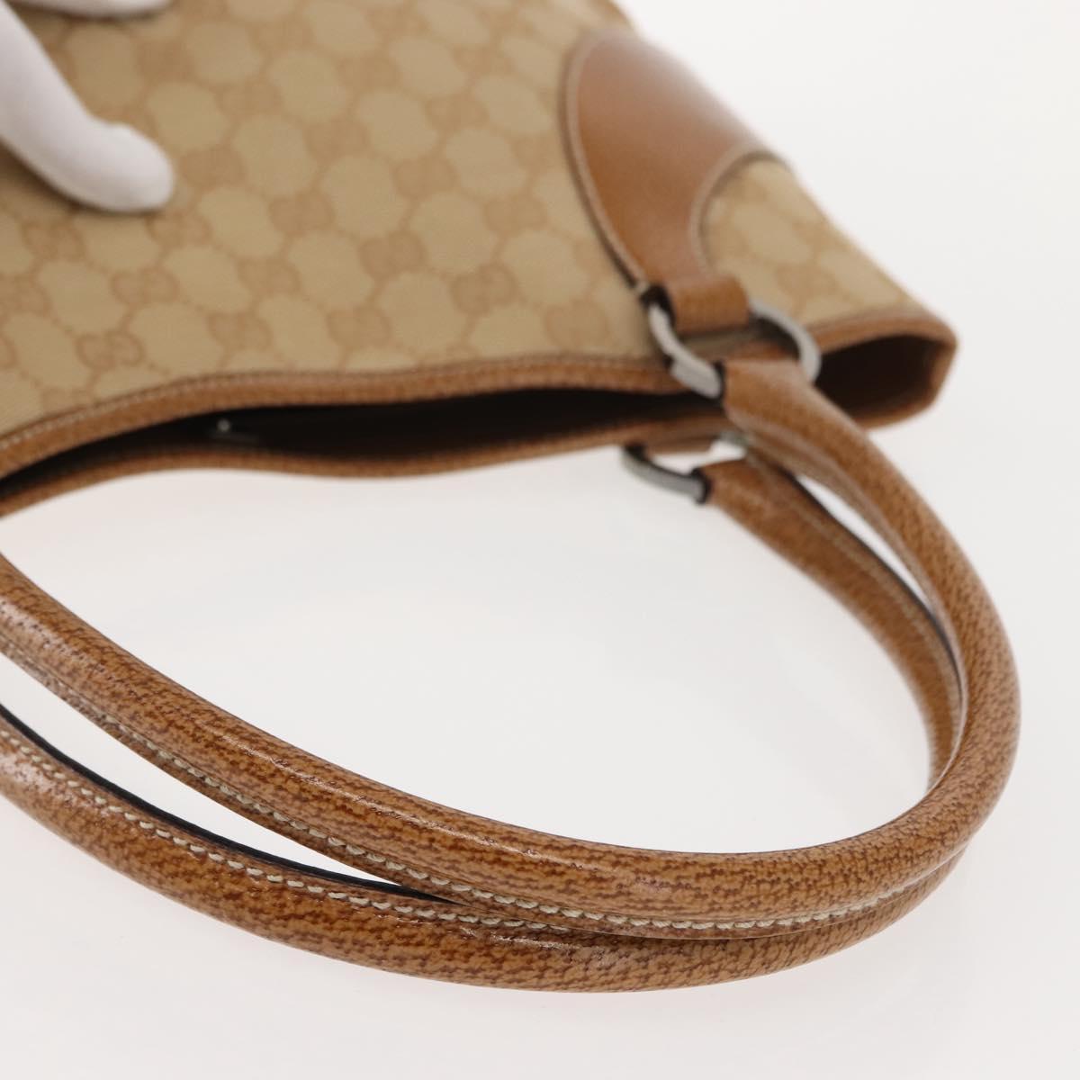 GUCCI GG Canvas Tote Bag Beige Brown 113015 Auth am9499V