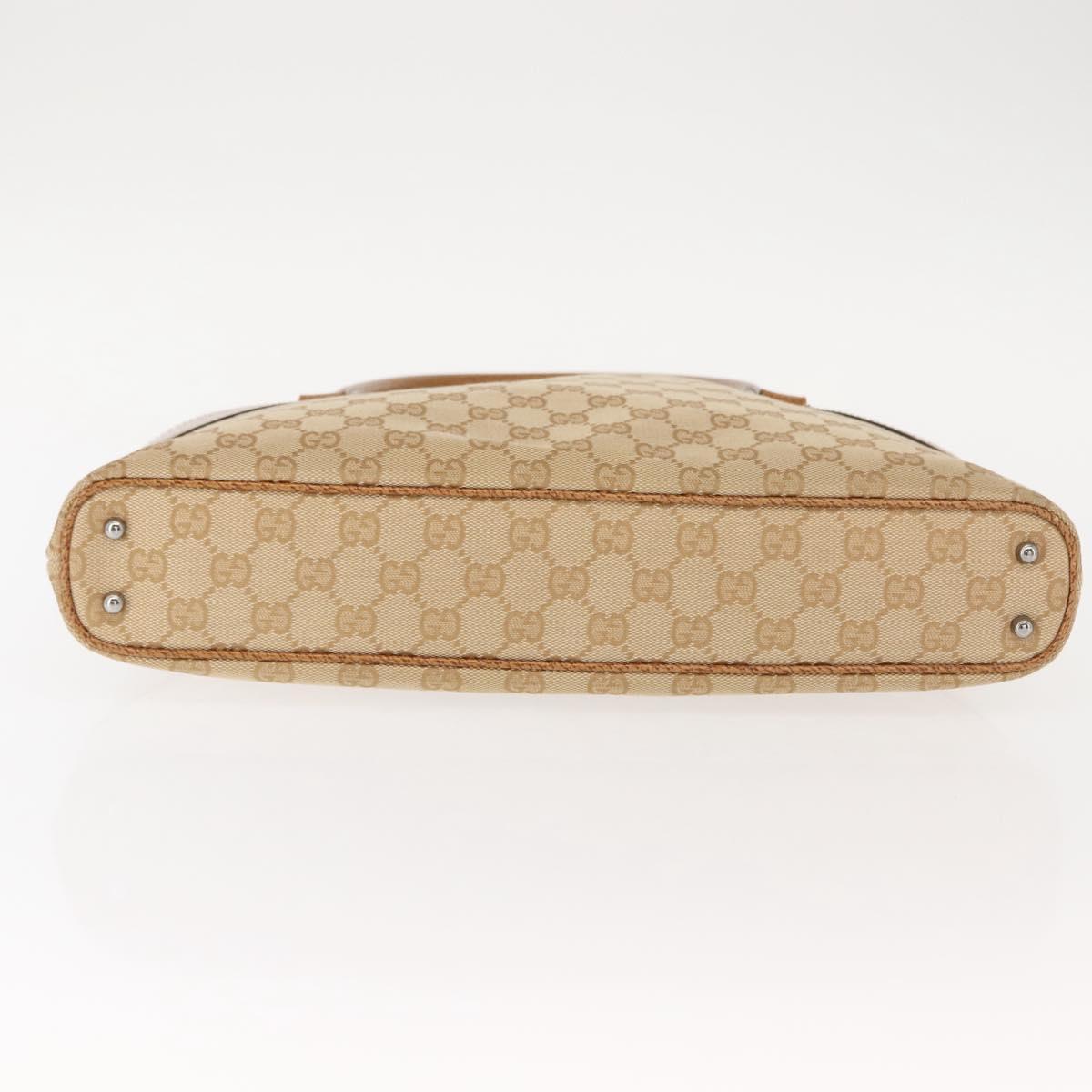 GUCCI GG Canvas Tote Bag Beige Brown 113015 Auth am9499V