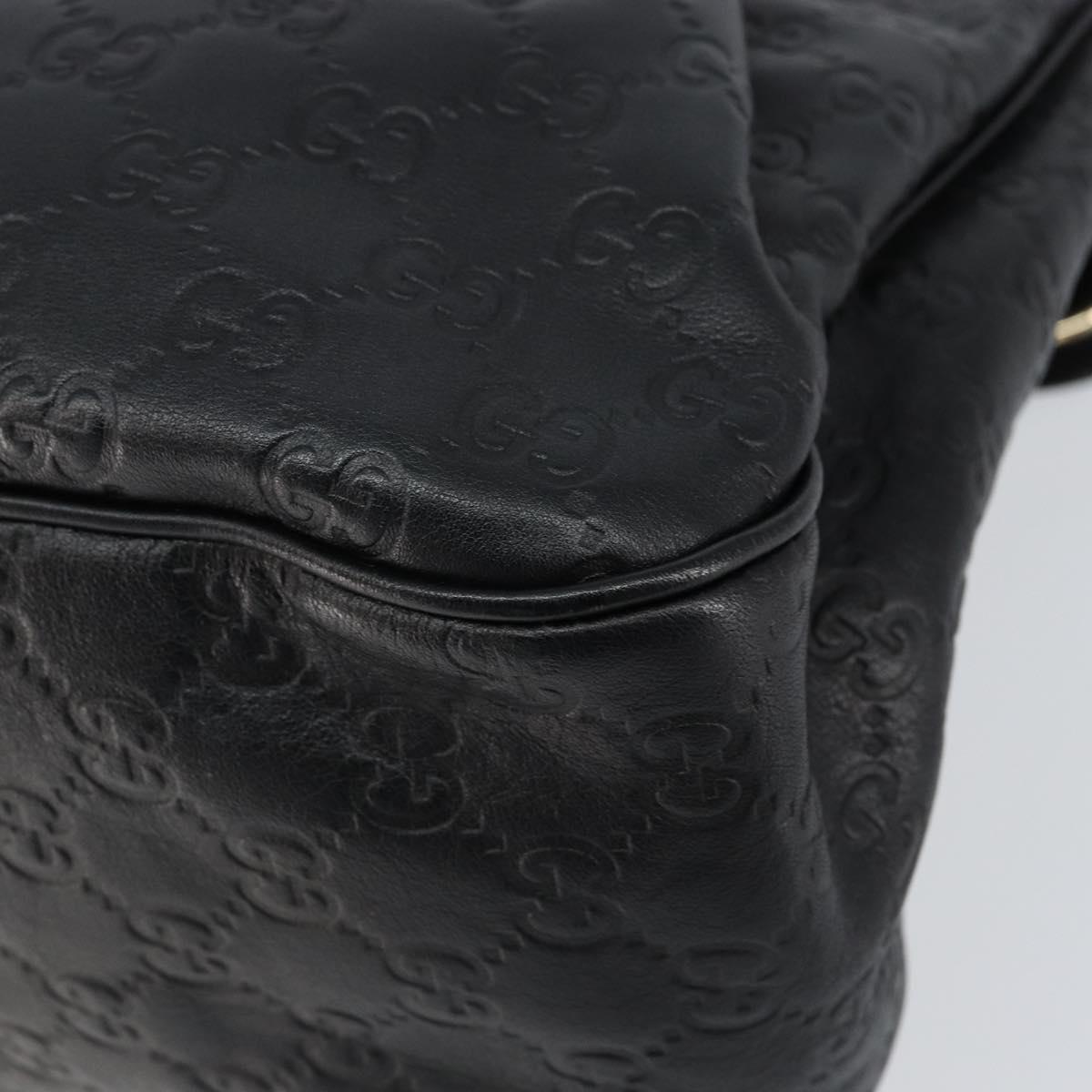 GUCCI GG Canvas Guccissima Tote Bag Leather Black Gold 296835 Auth am9501V