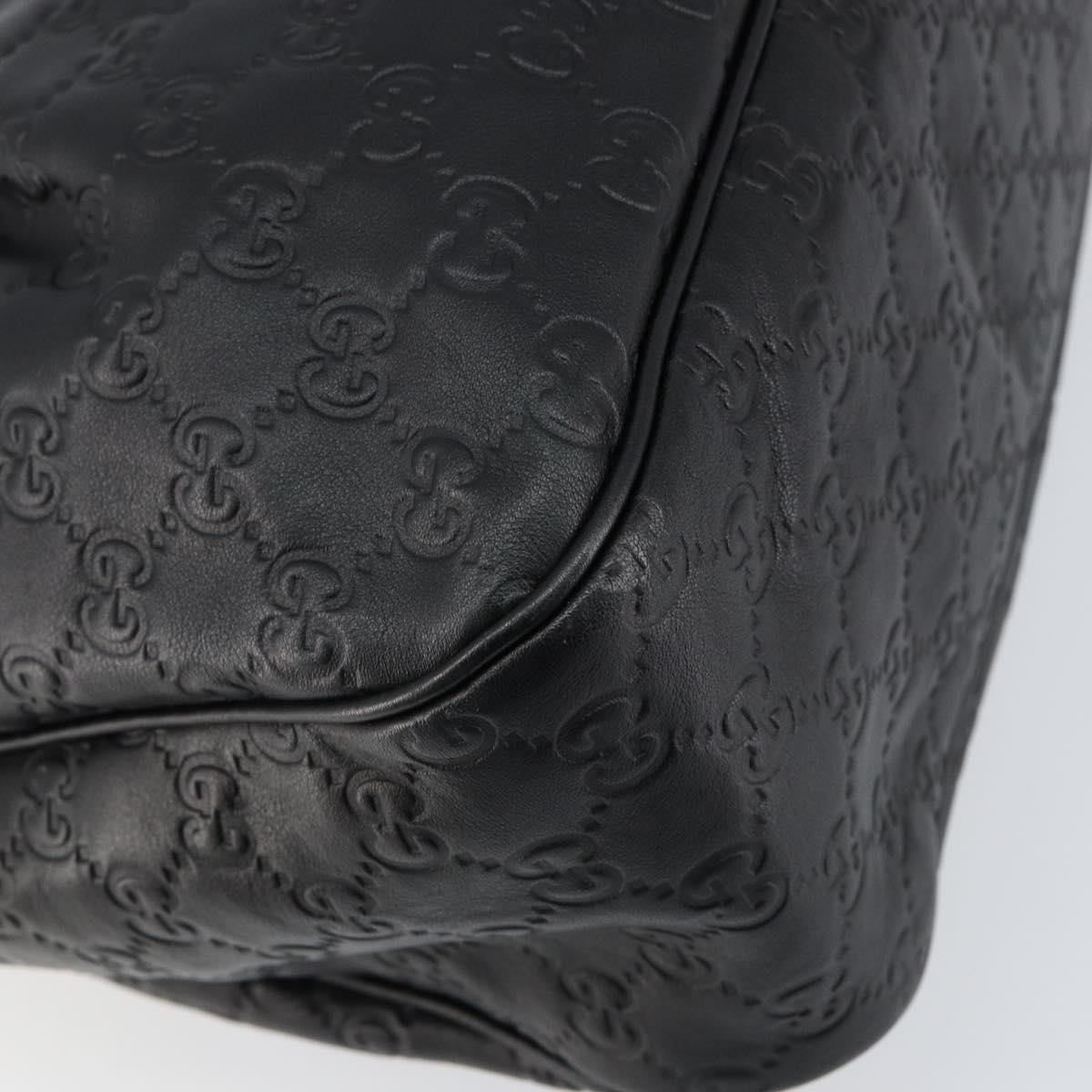 GUCCI GG Canvas Guccissima Tote Bag Leather Black Gold 296835 Auth am9501V