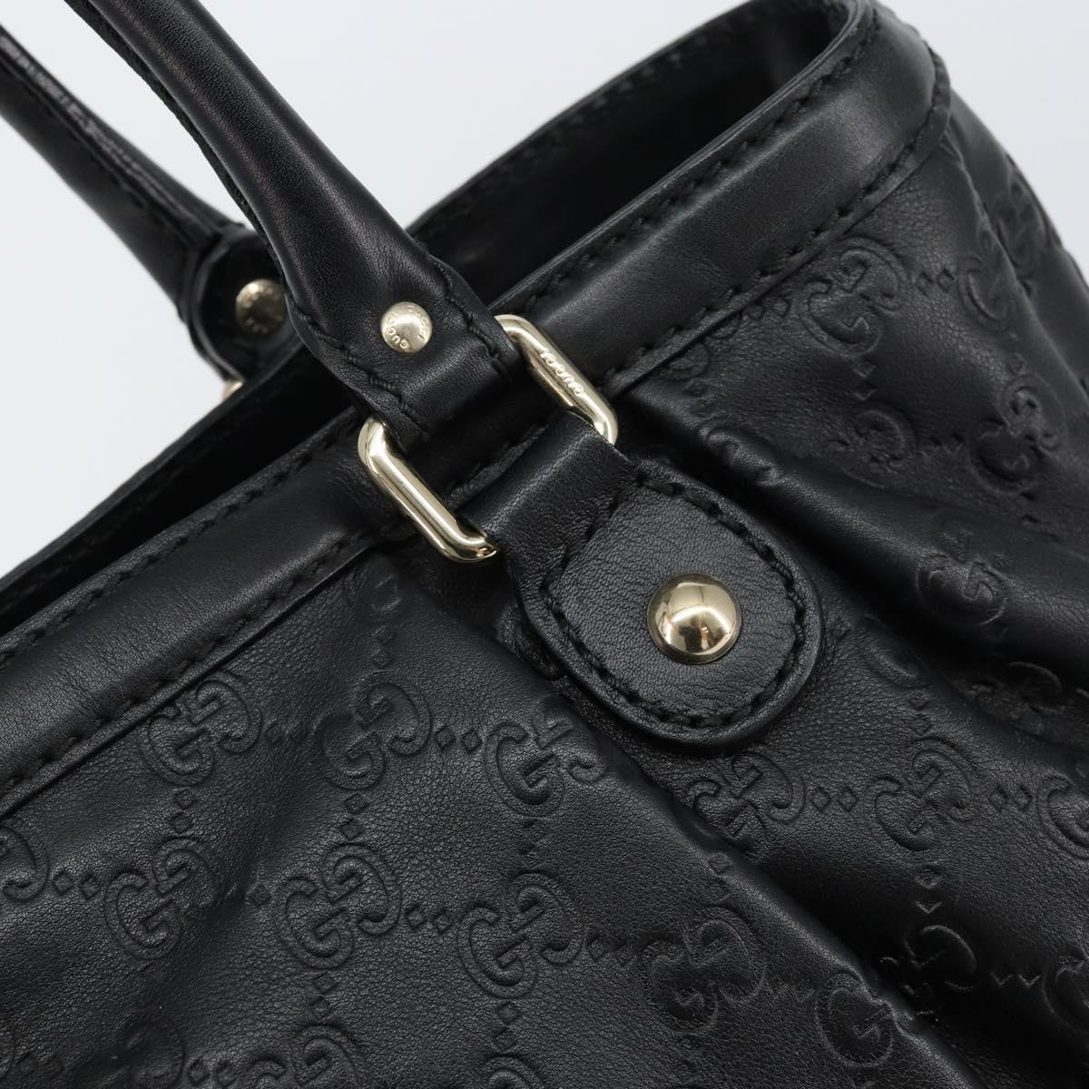 GUCCI GG Canvas Guccissima Tote Bag Leather Black Gold 296835 Auth am9501V