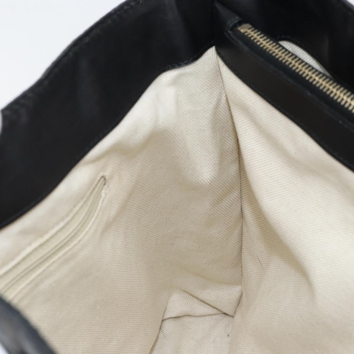 GUCCI GG Canvas Guccissima Tote Bag Leather Black Gold 296835 Auth am9501V