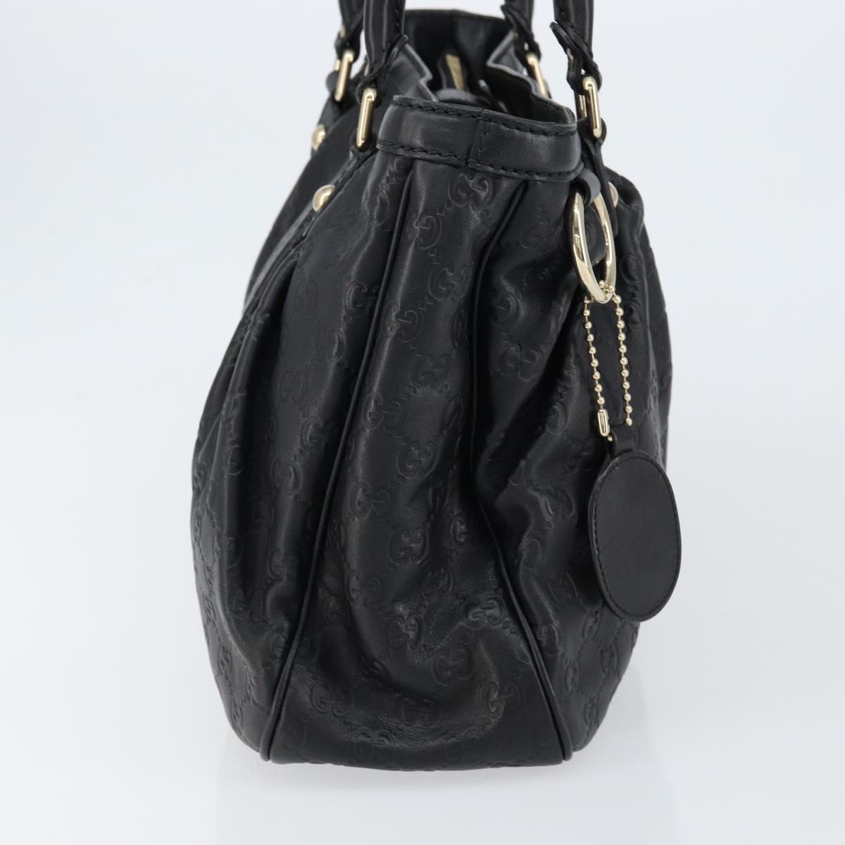 GUCCI GG Canvas Guccissima Tote Bag Leather Black Gold 296835 Auth am9501V