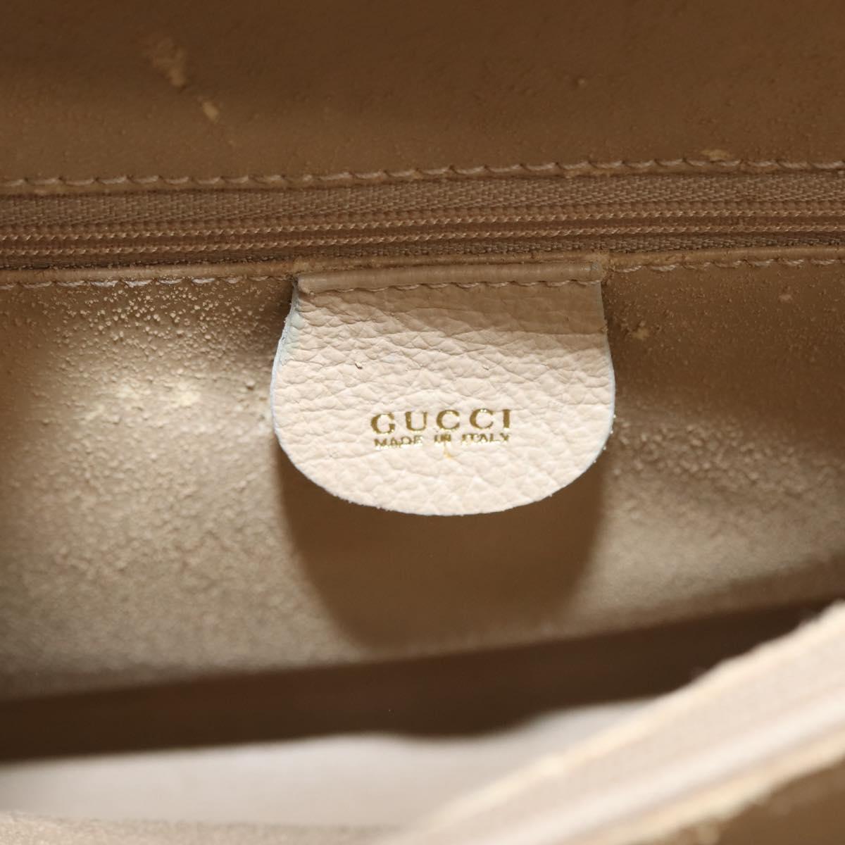 GUCCI Bamboo Hand Bag Suede Light Beige Gold 002 2853 0260 0 Auth am9506