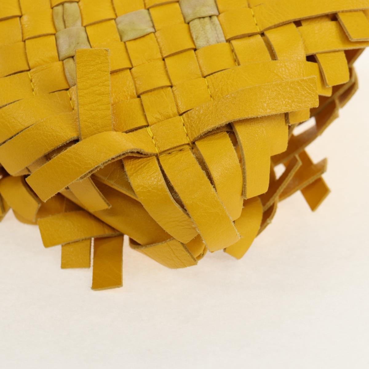 BOTTEGA VENETA INTRECCIATO Shoulder Bag Leather Yellow 239897 Auth am9513V