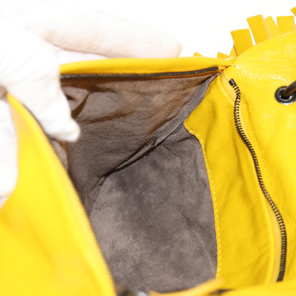 BOTTEGA VENETA INTRECCIATO Shoulder Bag Leather Yellow 239897 Auth am9513V