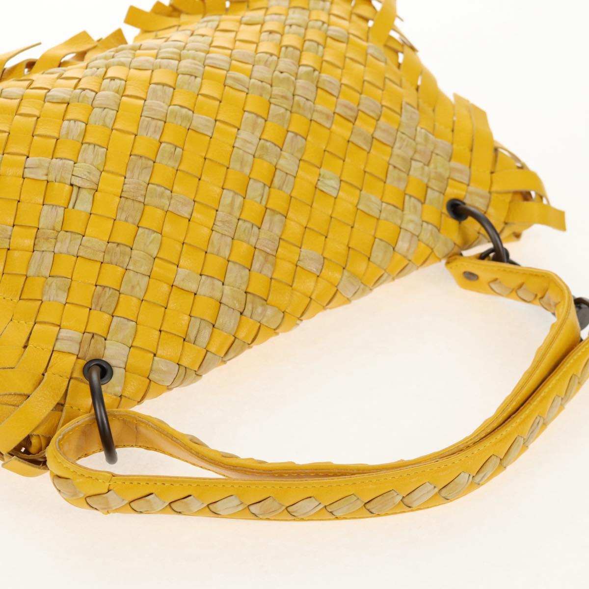 BOTTEGA VENETA INTRECCIATO Shoulder Bag Leather Yellow 239897 Auth am9513V