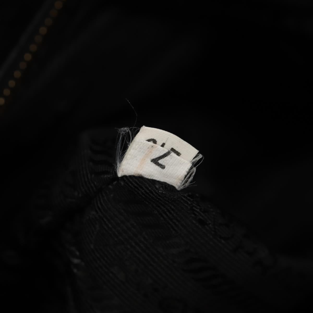 PRADA Gathered Hand Bag Nylon 2way Black Gold Auth am9517V