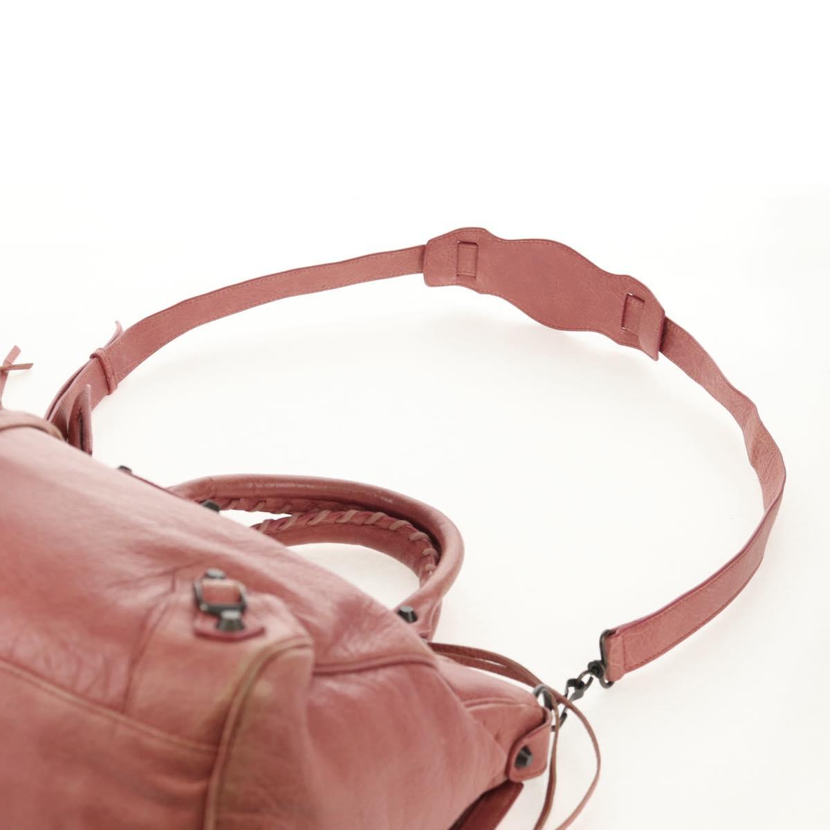 BALENCIAGA Classic Vero Hand Bag Leather 2way Pink 235216 Auth am9519V