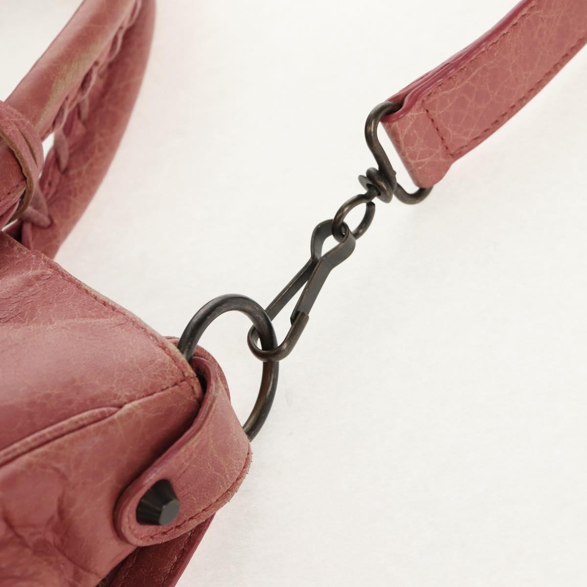 BALENCIAGA Classic Vero Hand Bag Leather 2way Pink 235216 Auth am9519V