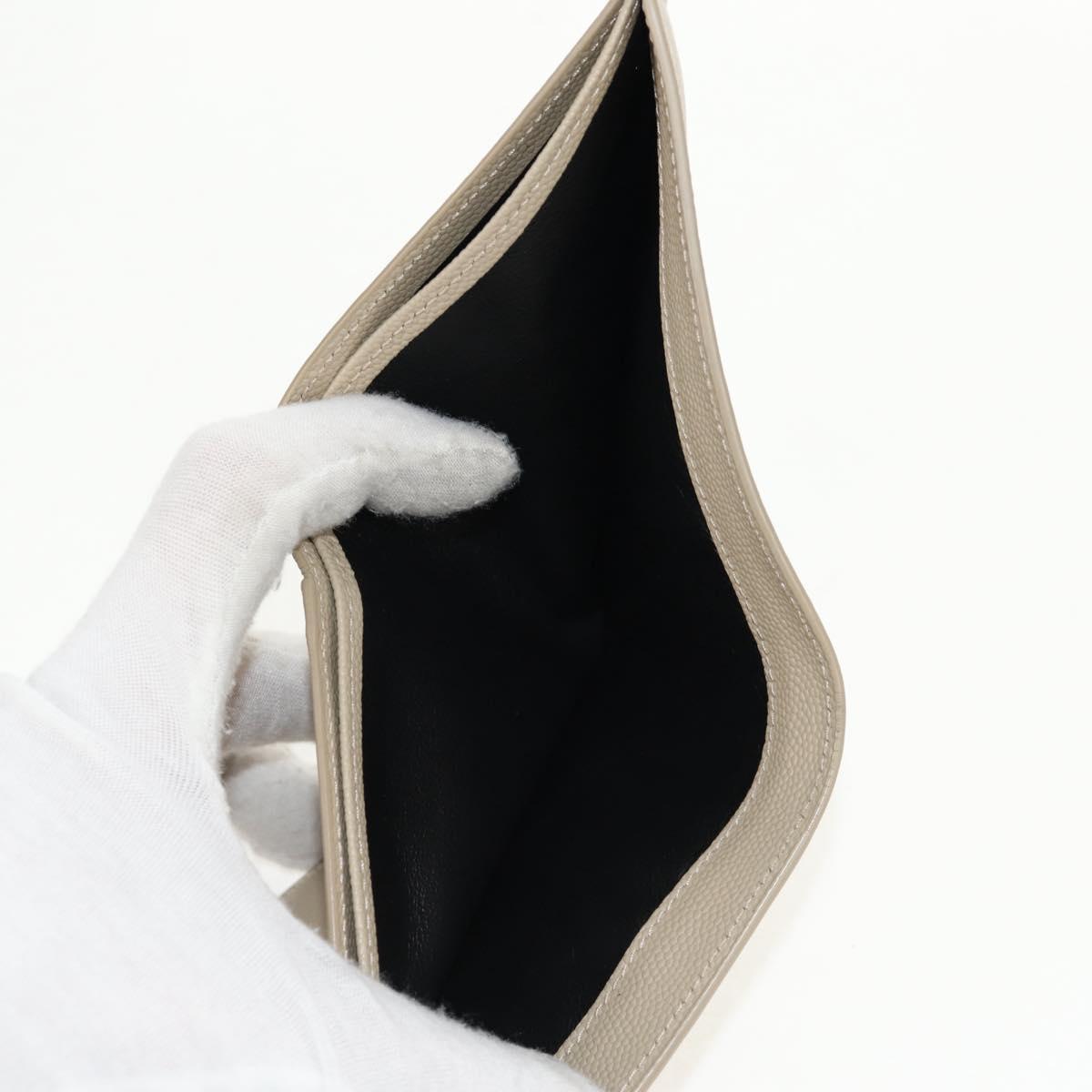 SAINT LAURENT Wallet Leather Beige Auth am9533M