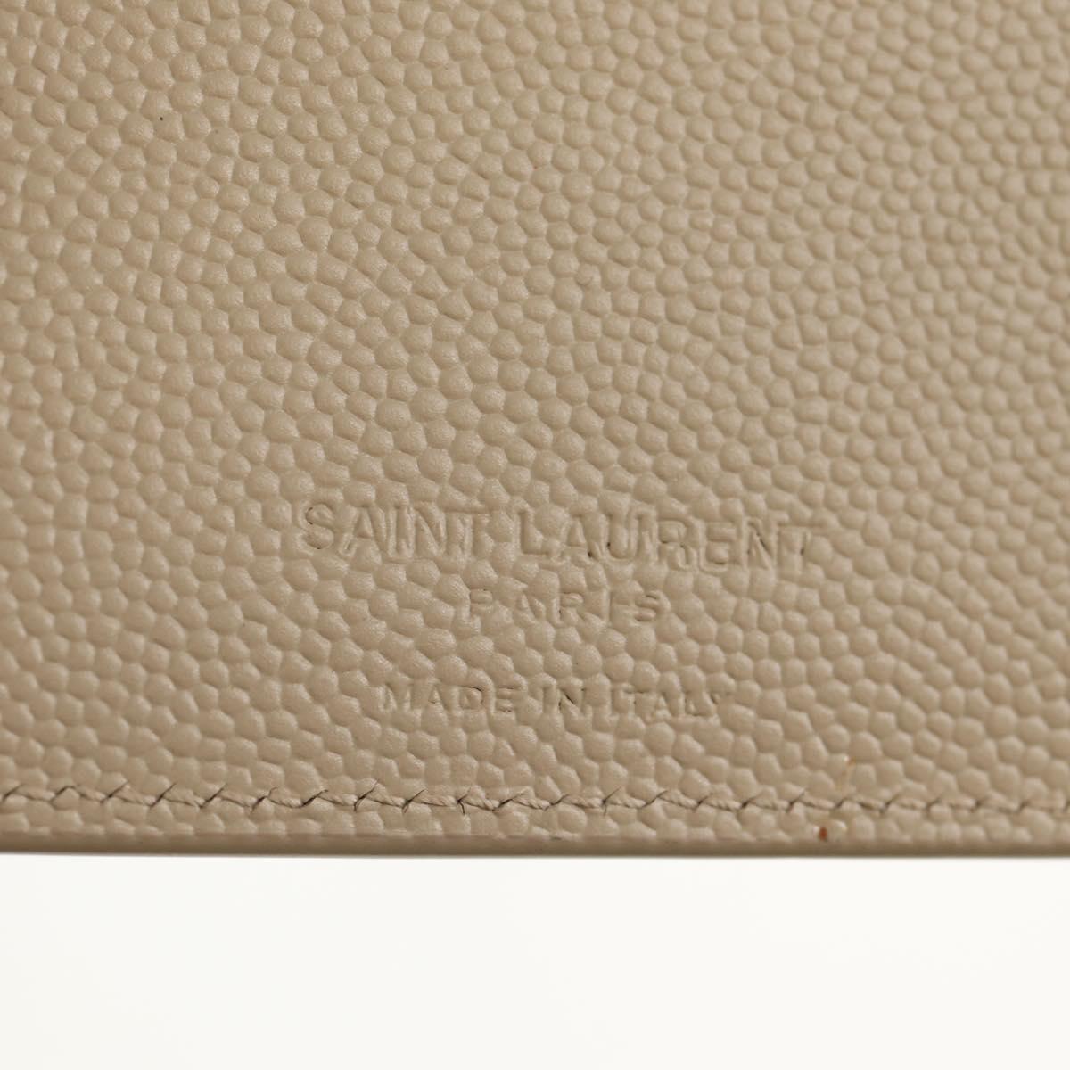 SAINT LAURENT Wallet Leather Beige Auth am9533M