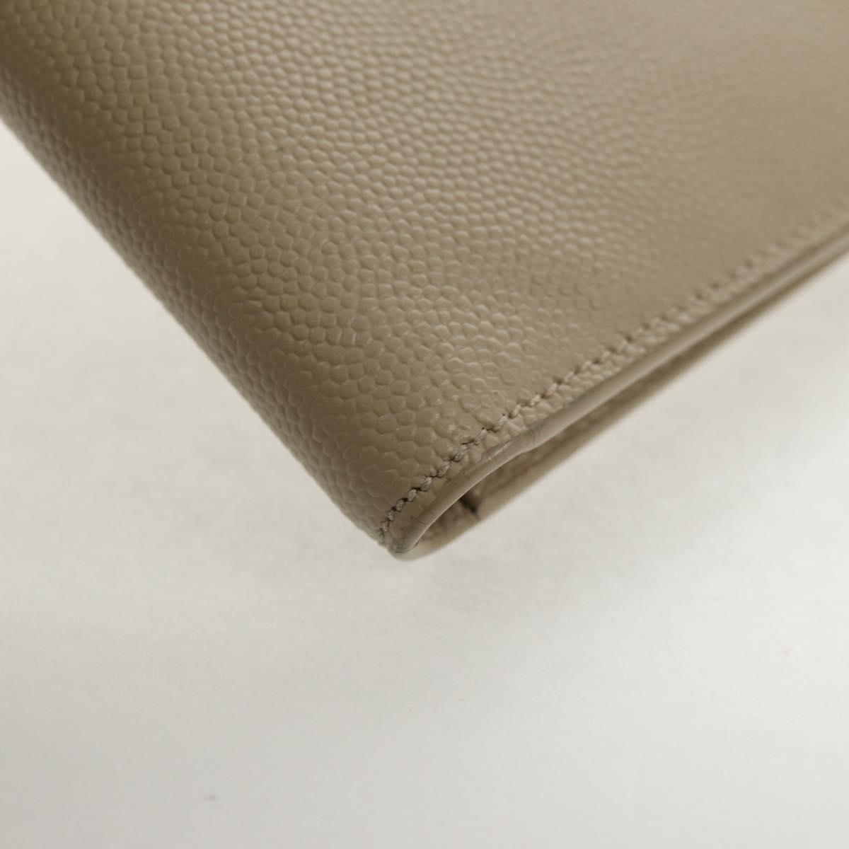 SAINT LAURENT Wallet Leather Beige Auth am9533M