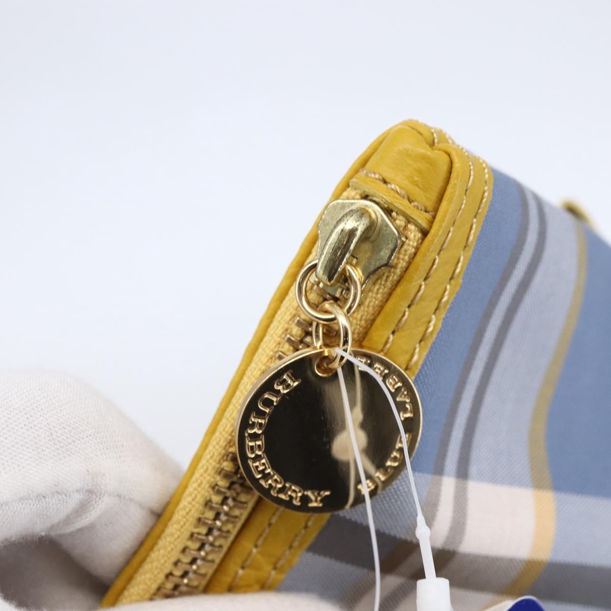 BURBERRY Nova Check Pouch Canvas Light Blue Auth am9536V