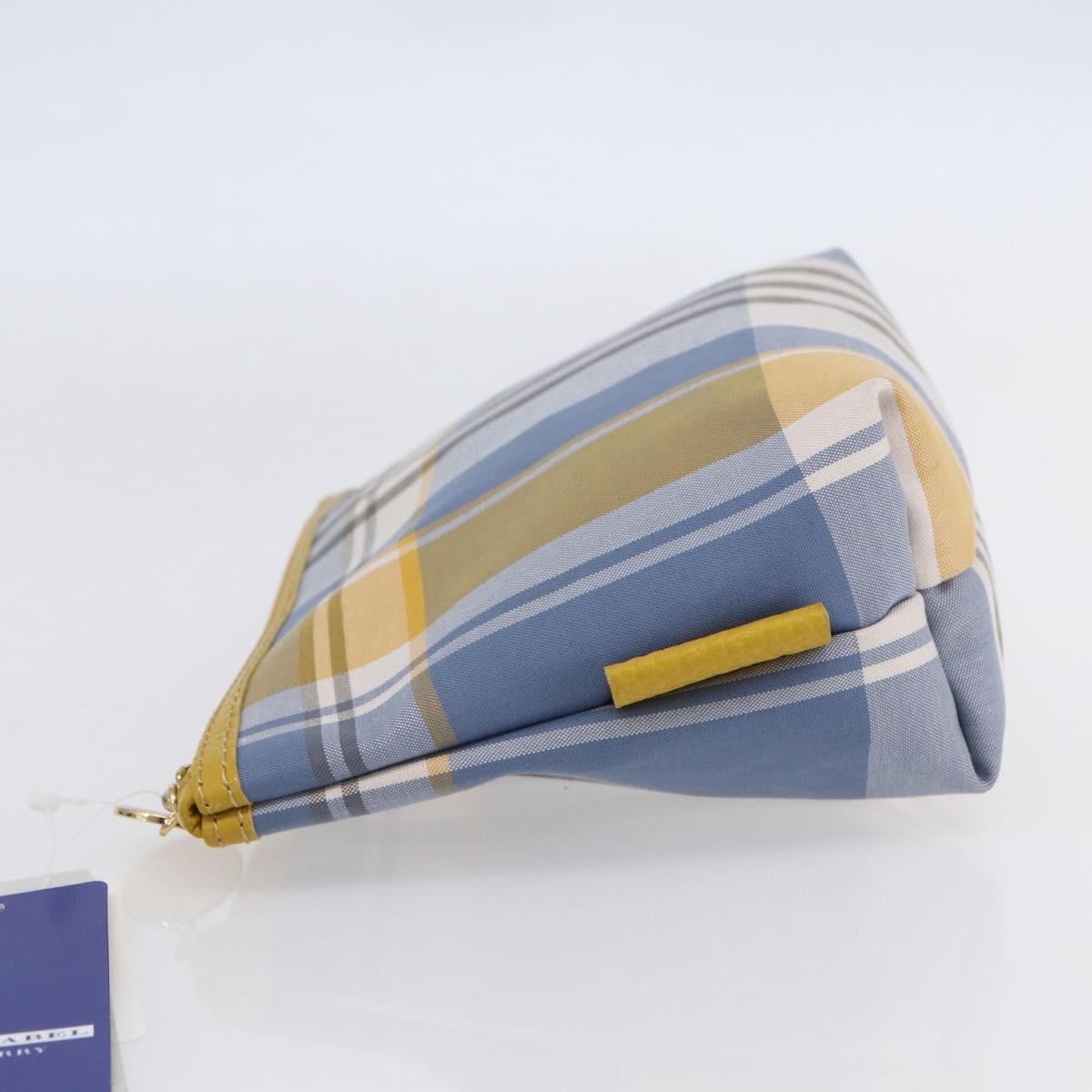 BURBERRY Nova Check Pouch Canvas Light Blue Auth am9536V