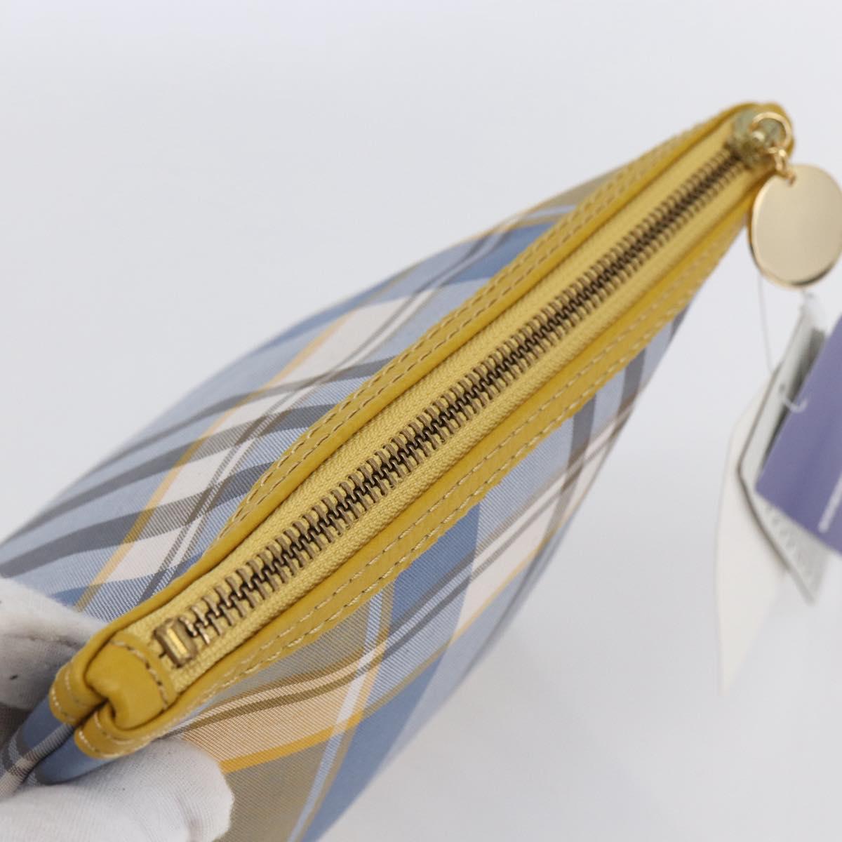 BURBERRY Nova Check Pouch Canvas Light Blue Auth am9536V