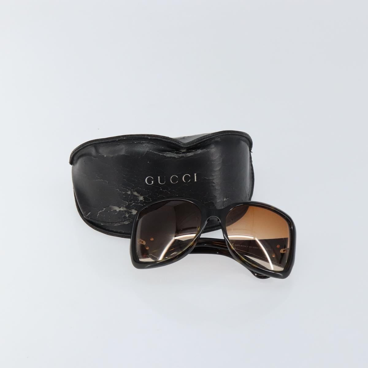 GUCCI Interlocking G Sunglasses plastic Dark Brown Auth am9542