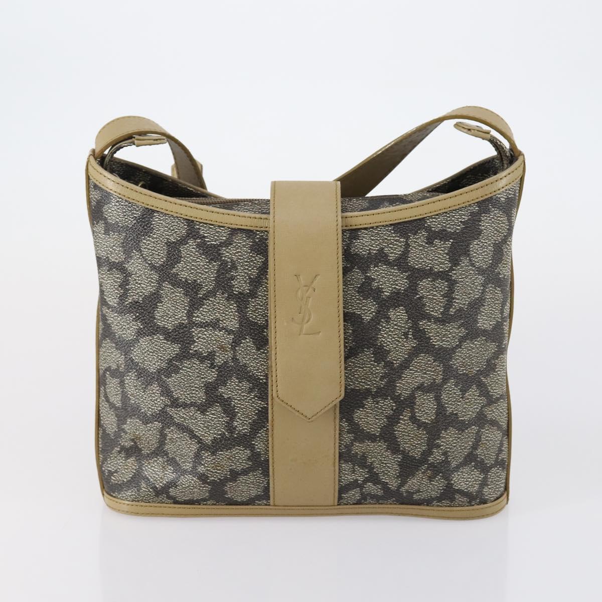 SAINT LAURENT Loewe Shoulder Bag PVC 2 Set Brown Black Auth am9546