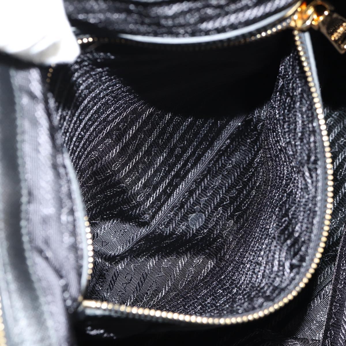 PRADA Tote Bag Nylon 2way Black Gold Auth am9548V