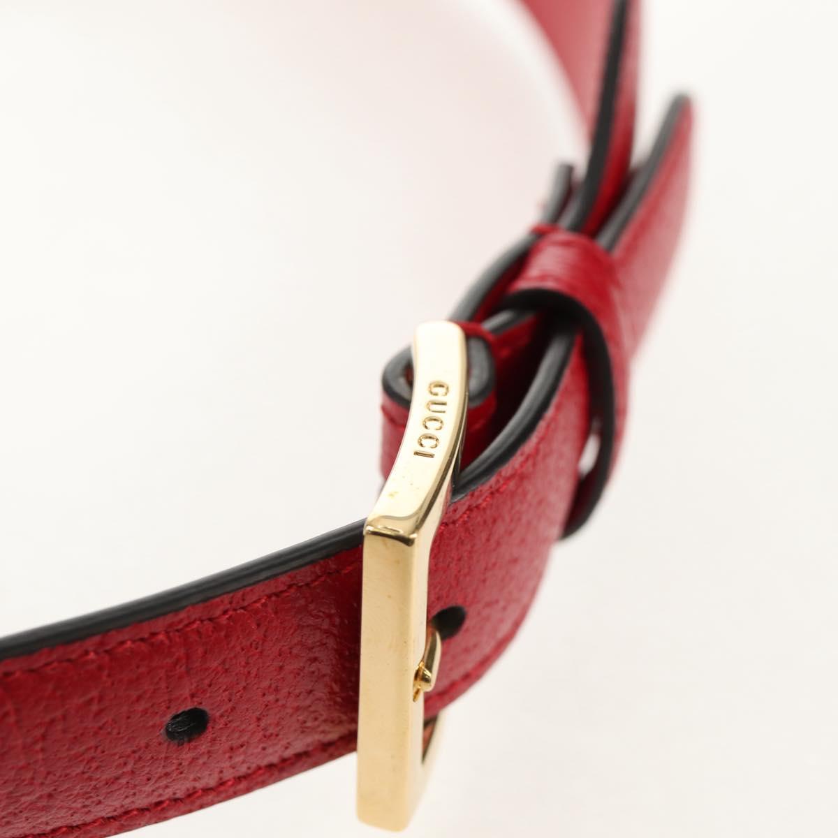 GUCCI Horsebit GUCCI × ADIDAS Belt Leather 40.6"" Red 625854 Auth am9549M