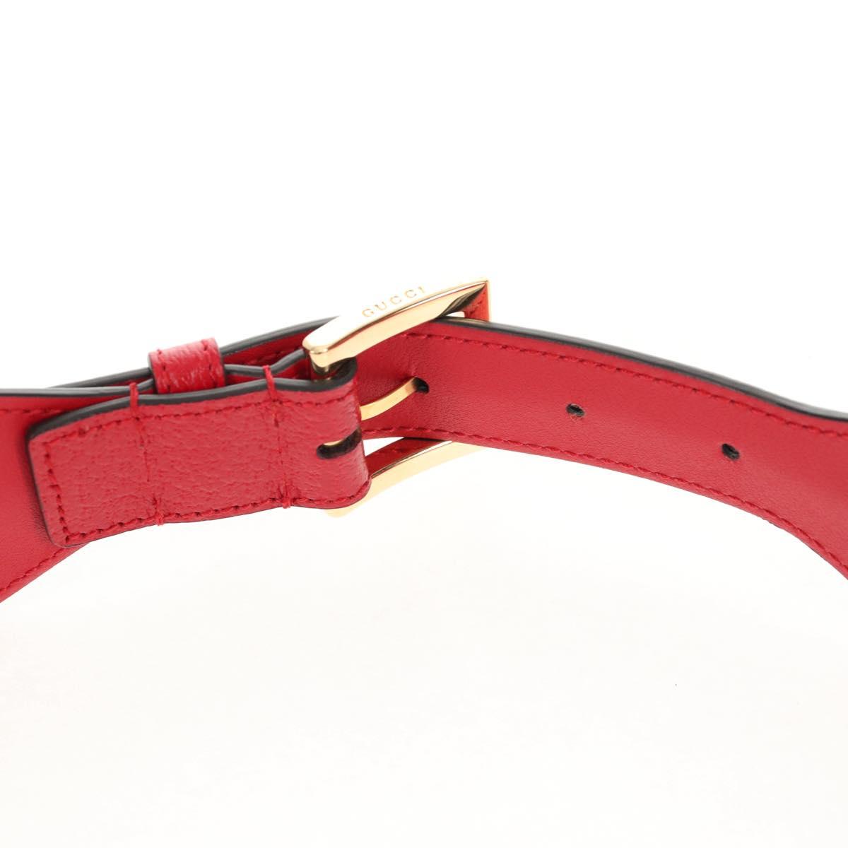 GUCCI Horsebit GUCCI × ADIDAS Belt Leather 40.6"" Red 625854 Auth am9549M