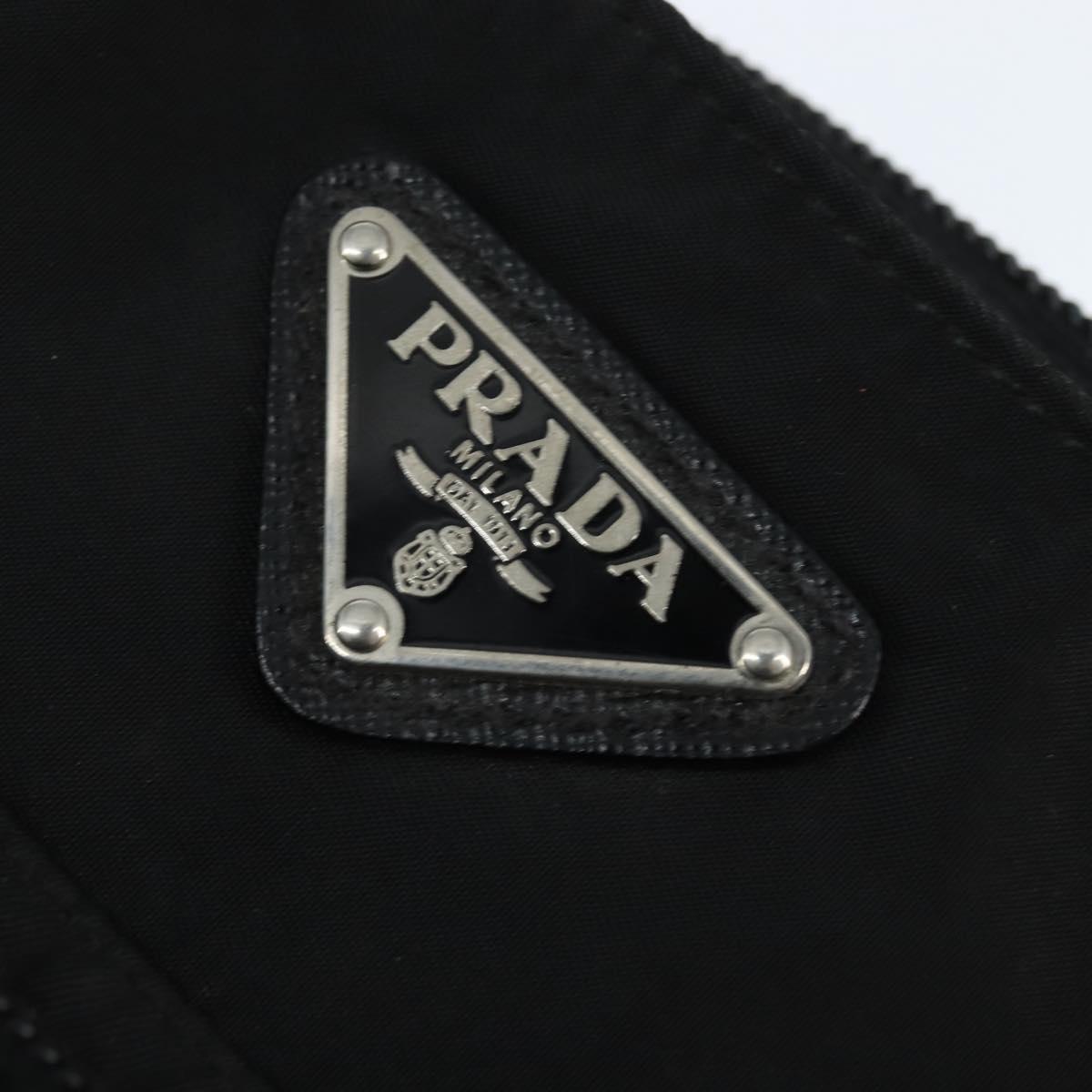 PRADA Shoulder Bag Nylon Black Silver Auth am9553