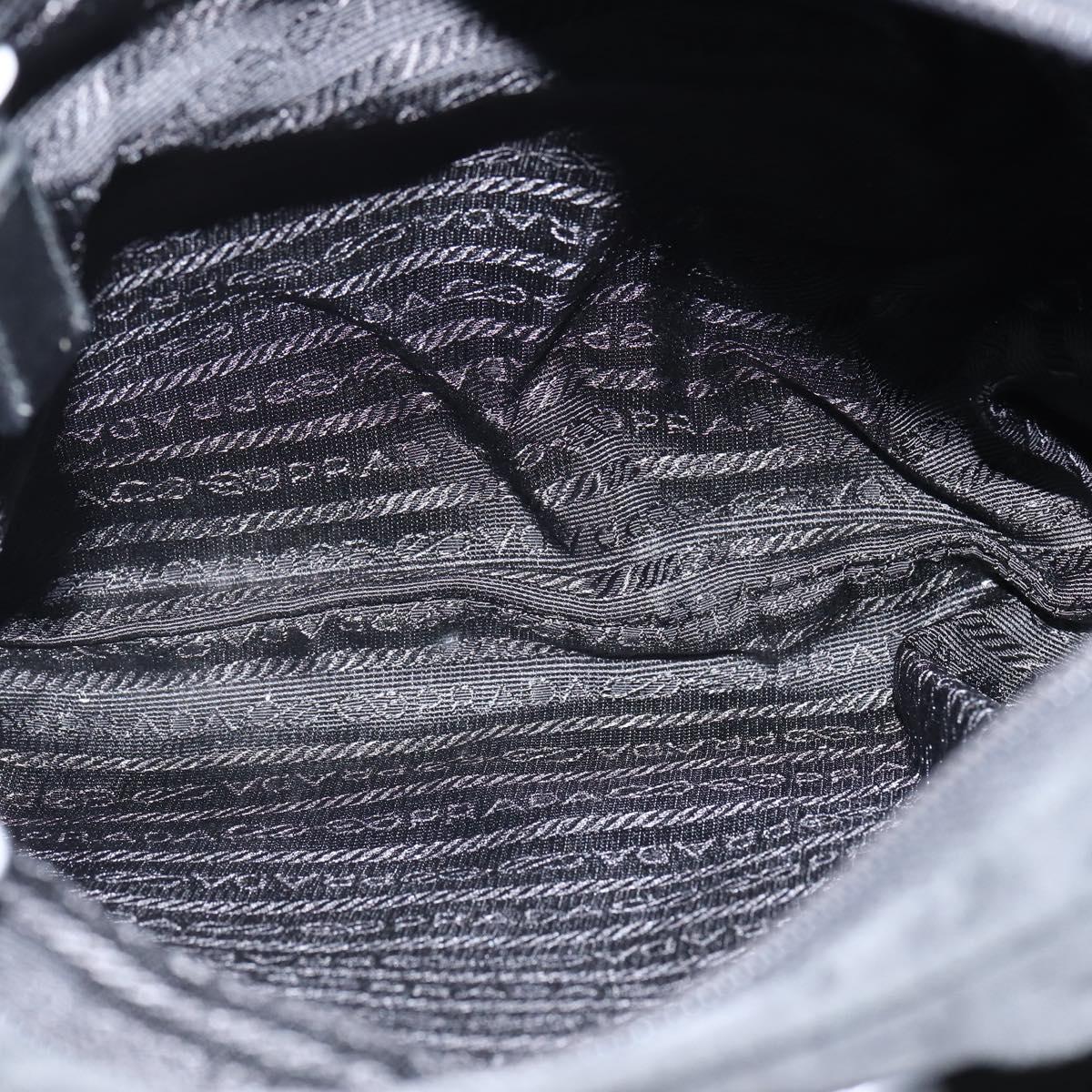 PRADA Shoulder Bag Nylon Black Silver Auth am9553