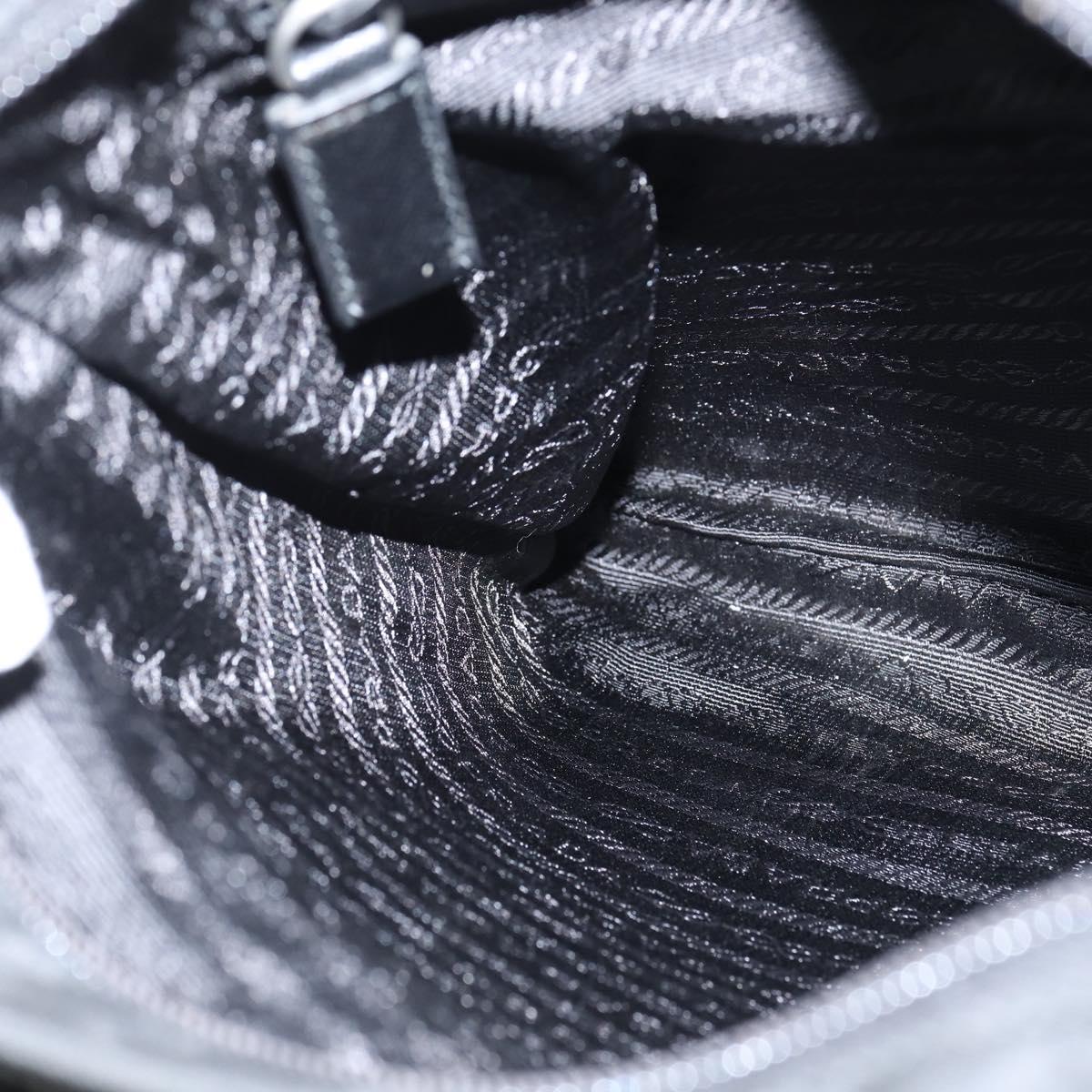 PRADA Shoulder Bag Nylon Black Silver Auth am9553