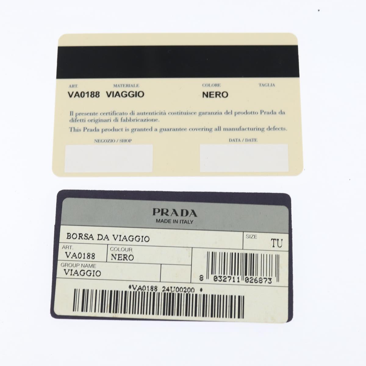 PRADA Shoulder Bag Nylon Black Silver Auth am9553