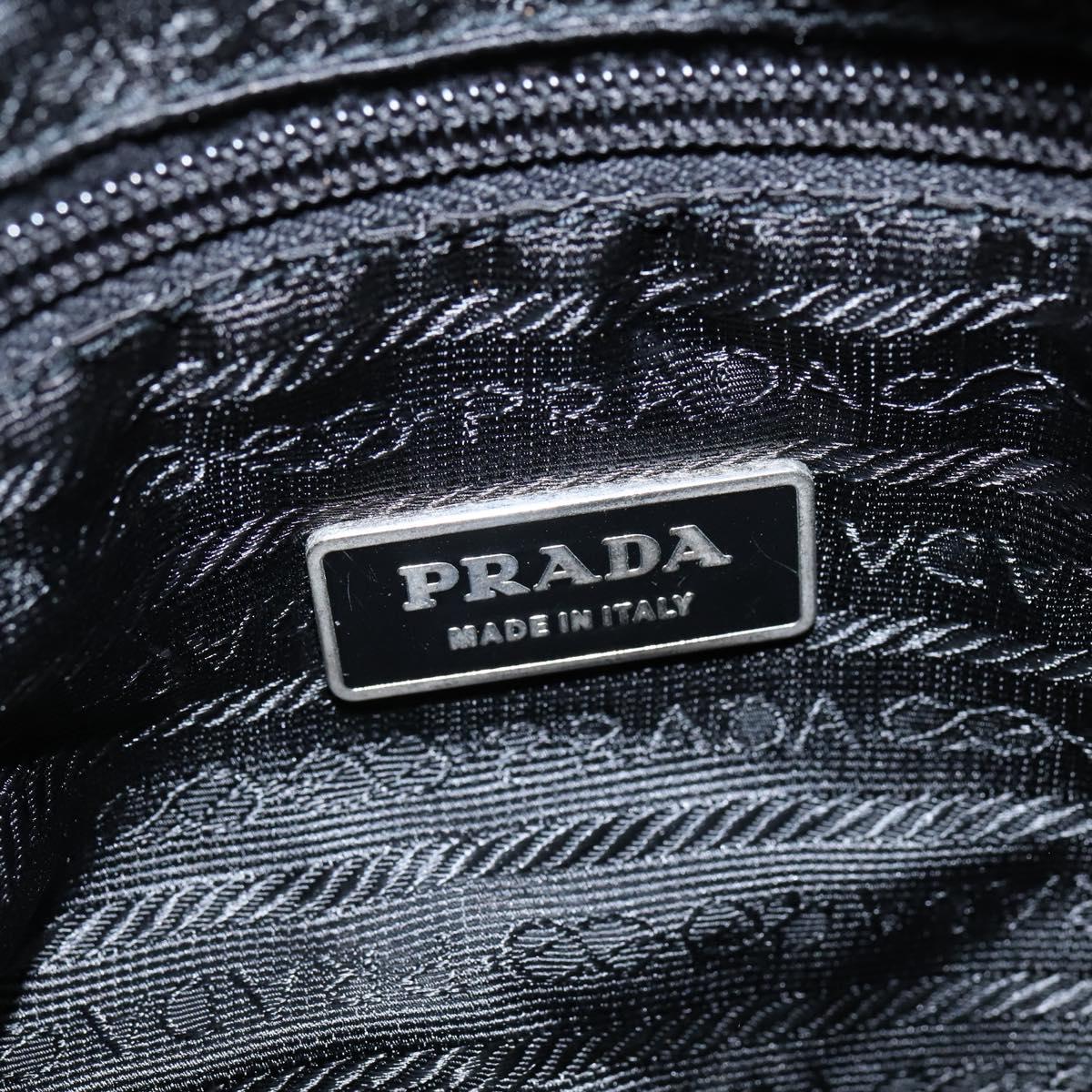 PRADA Shoulder Bag Nylon Black Silver Auth am9554