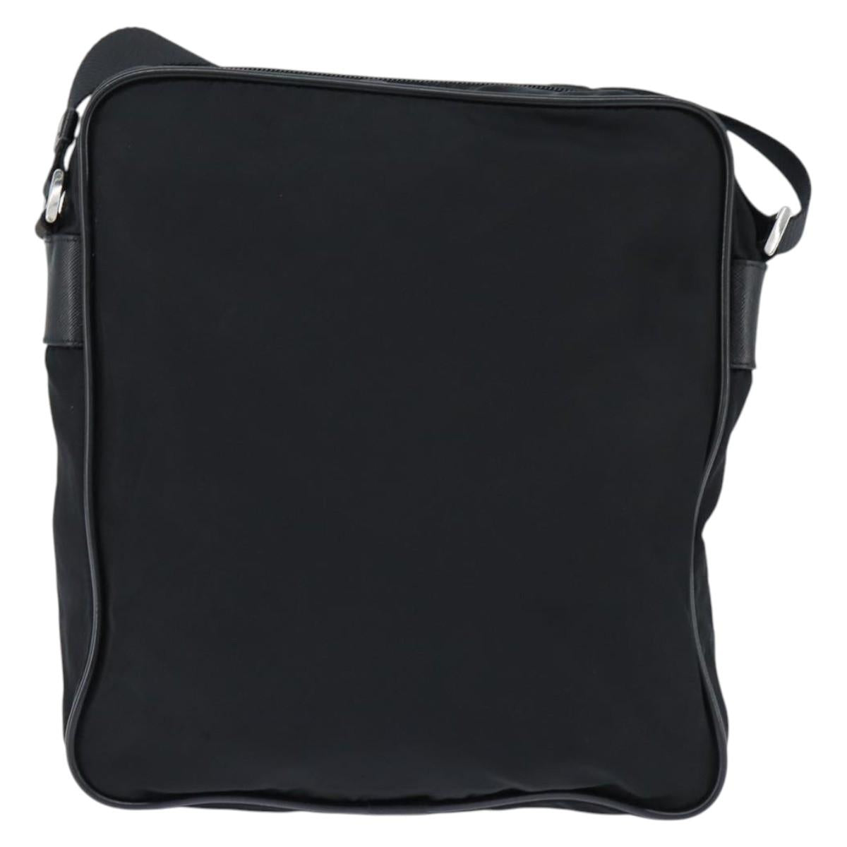 PRADA Shoulder Bag Nylon Black Silver Auth am9554